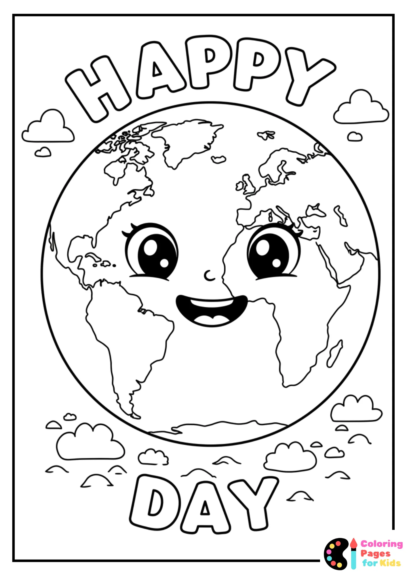 happy earth day coloring page