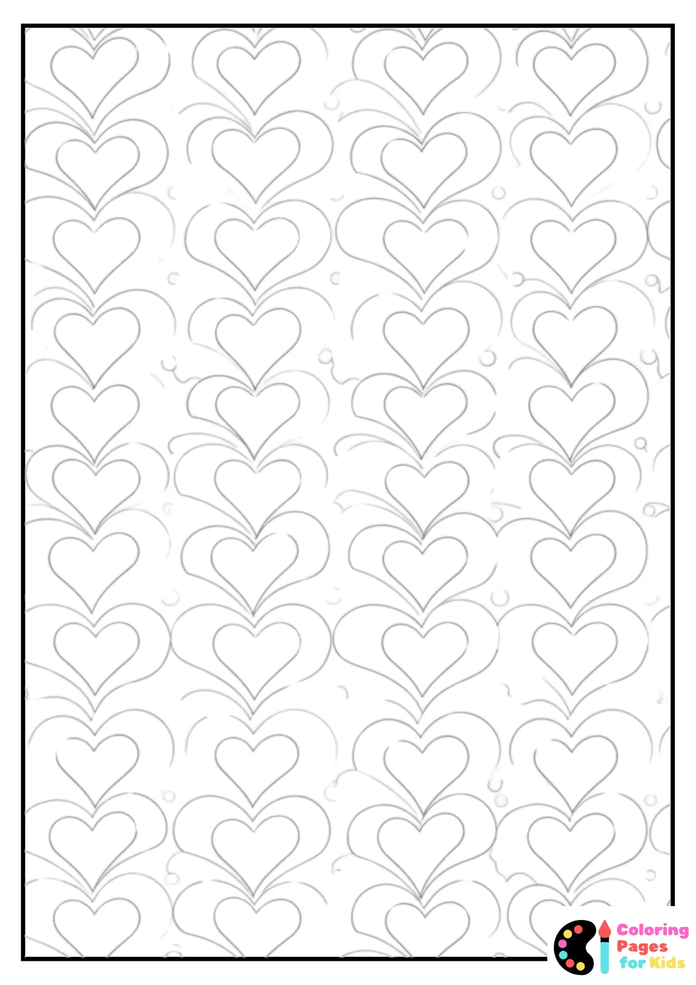 heart pattern coloring page