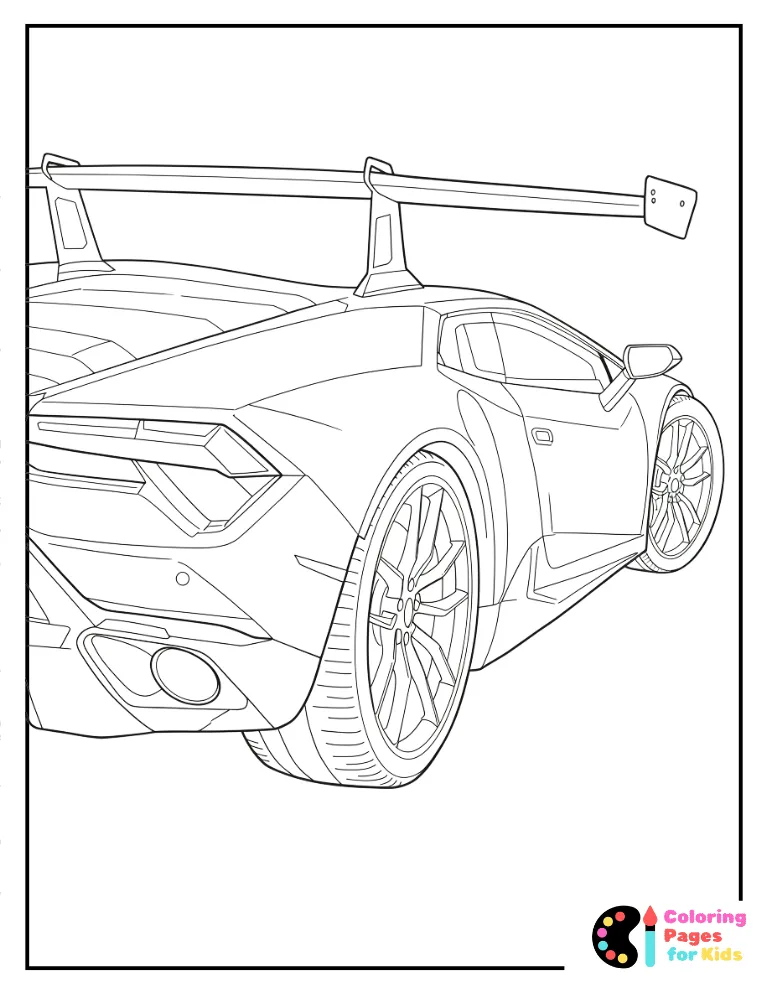 huracan with spoiler coloring sheet