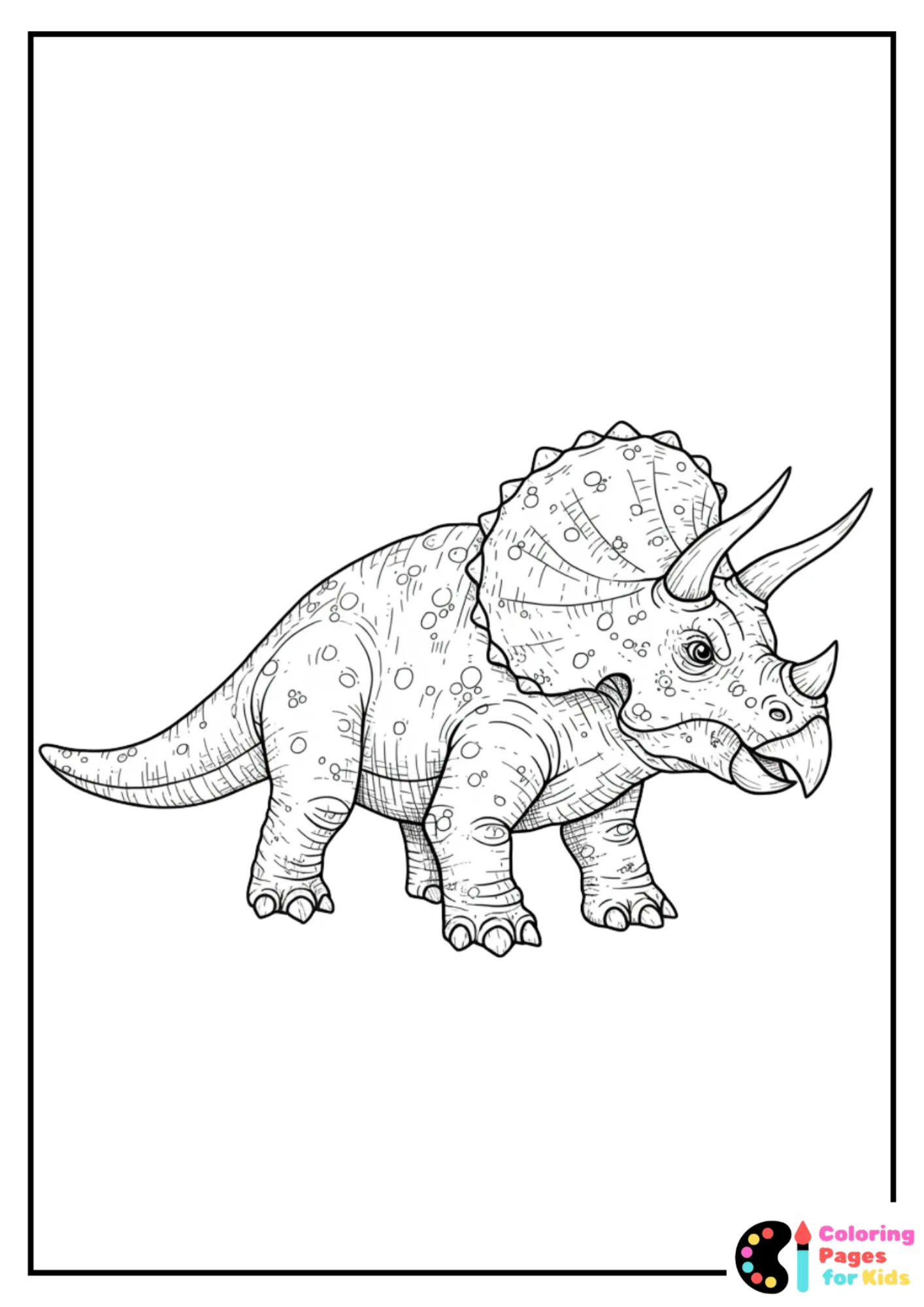 kawaii triceratops on scooter coloring page