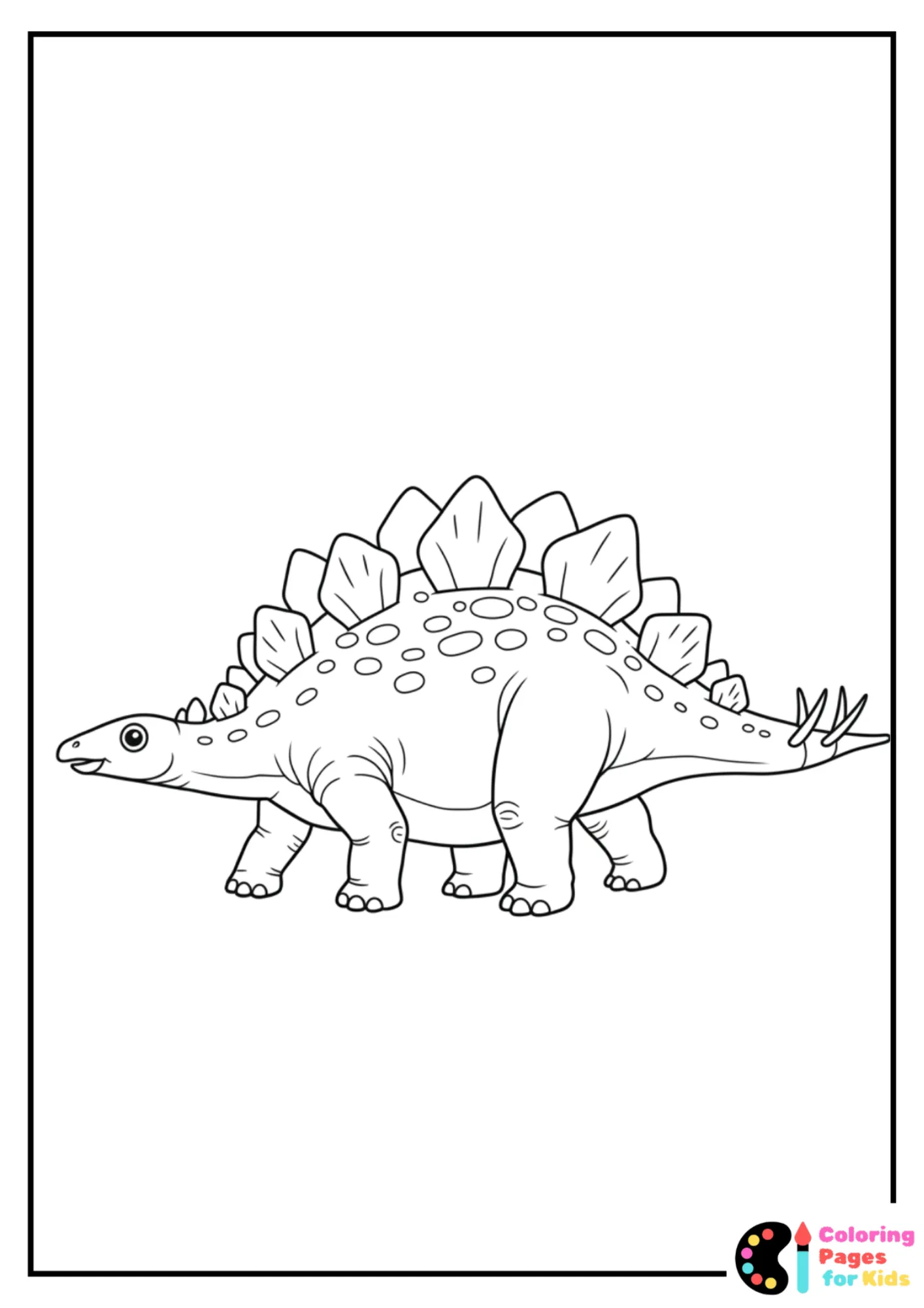 large stegosaurus walking coloring sheet