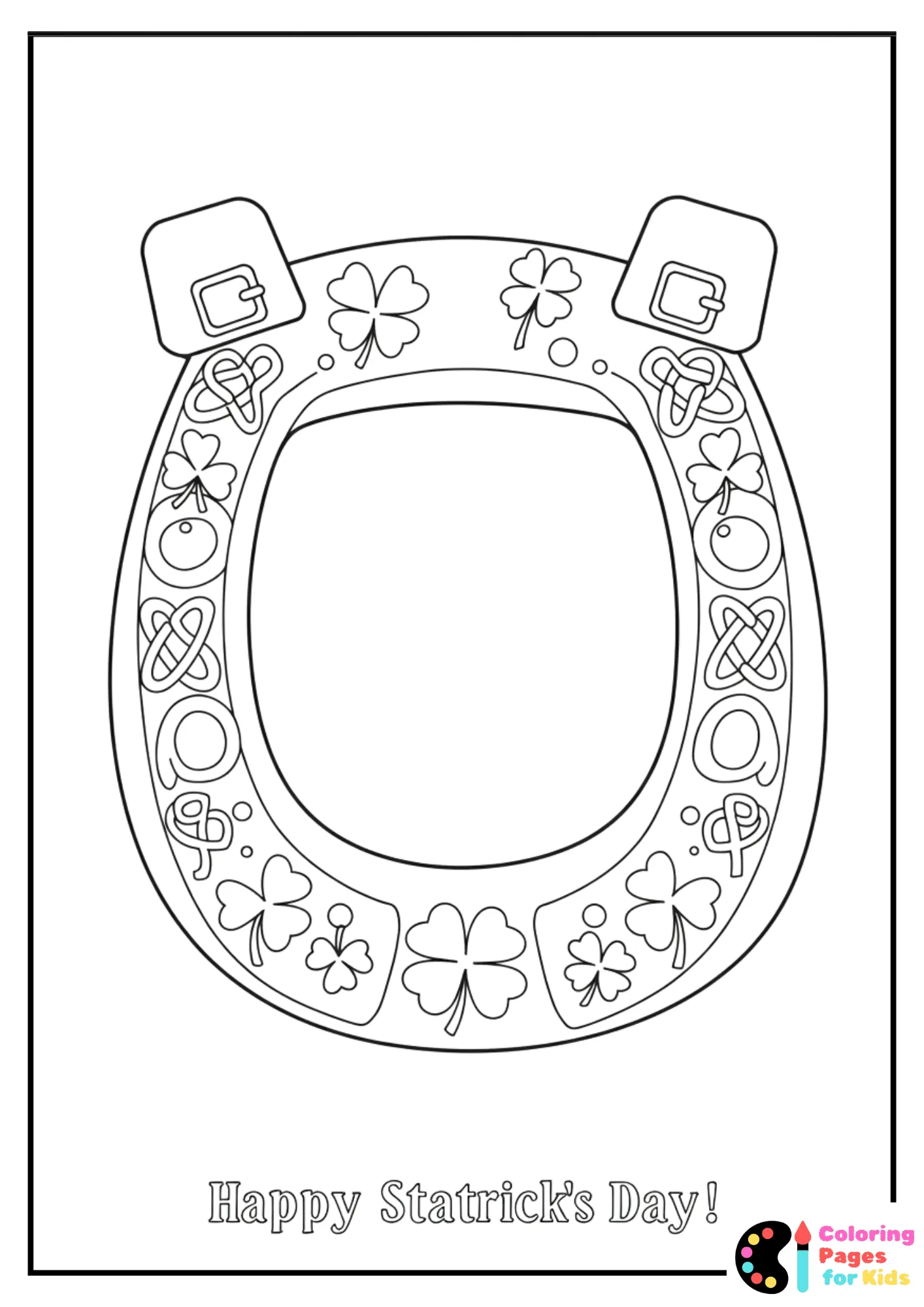 leprechaun with pot of gold coloring sheet
