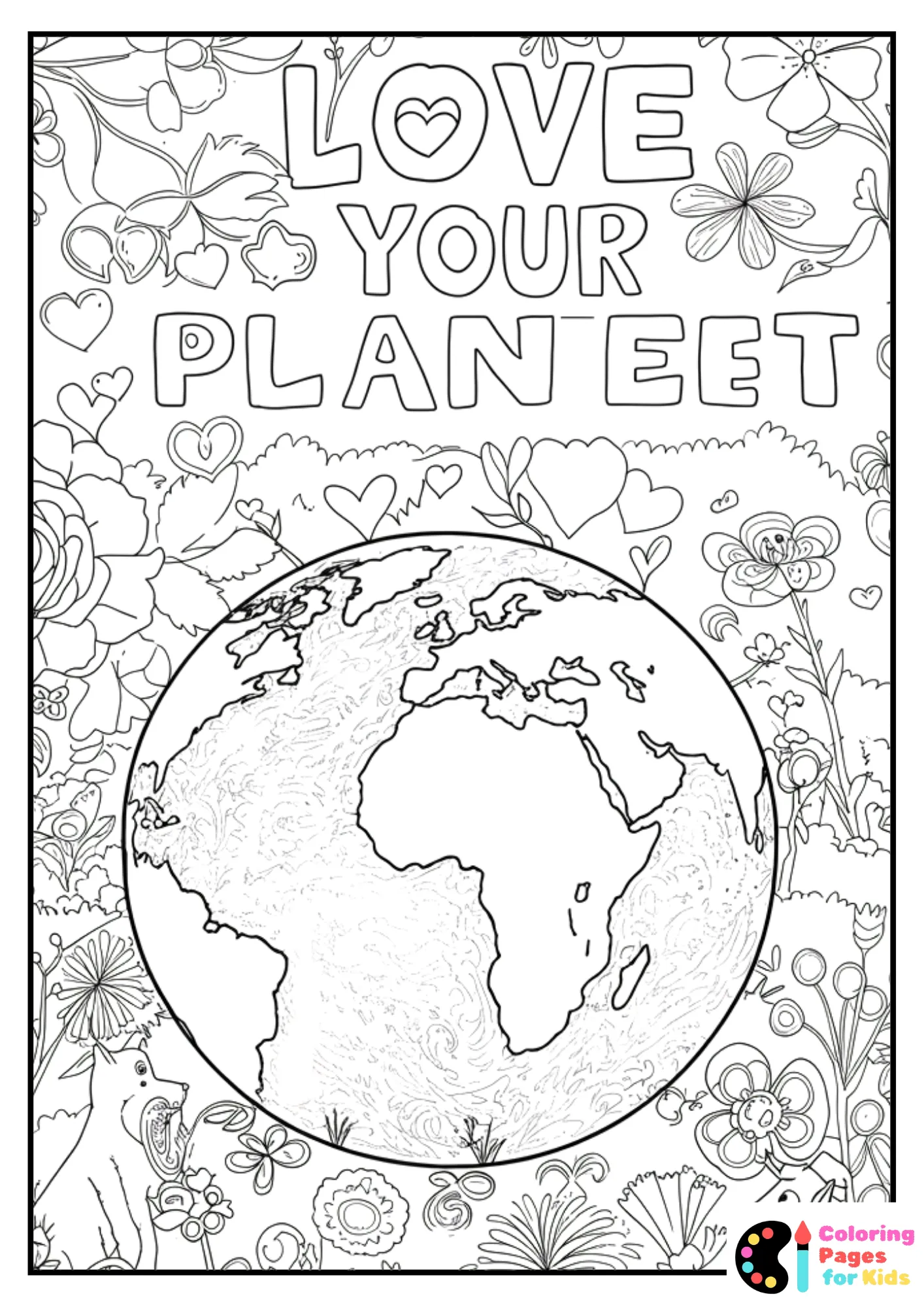 love your planet kids coloring page