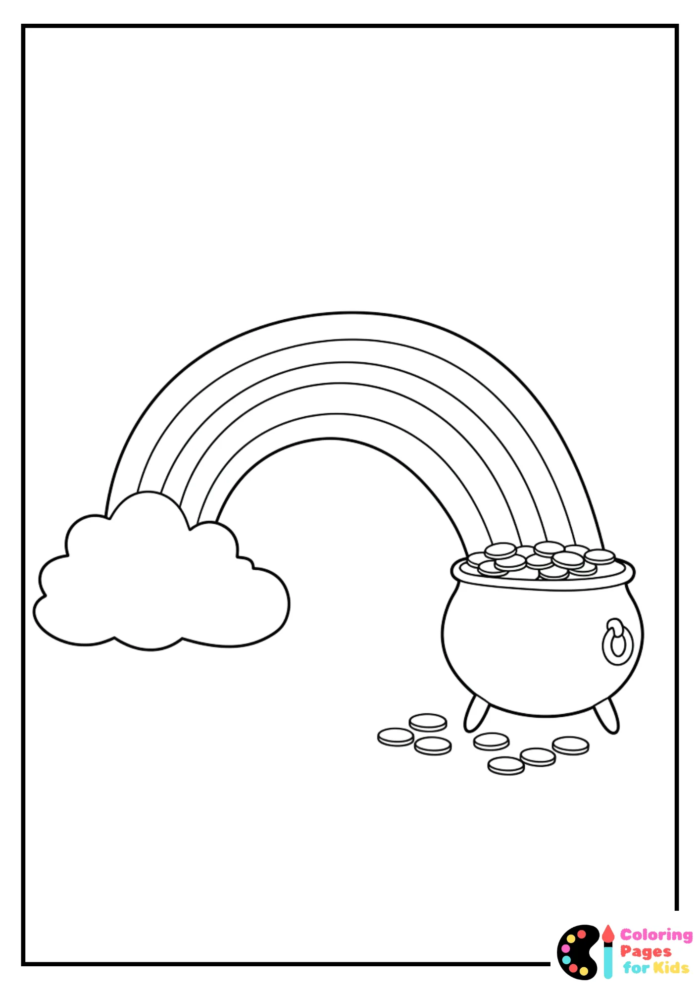 lucky golden coins coloring sheet
