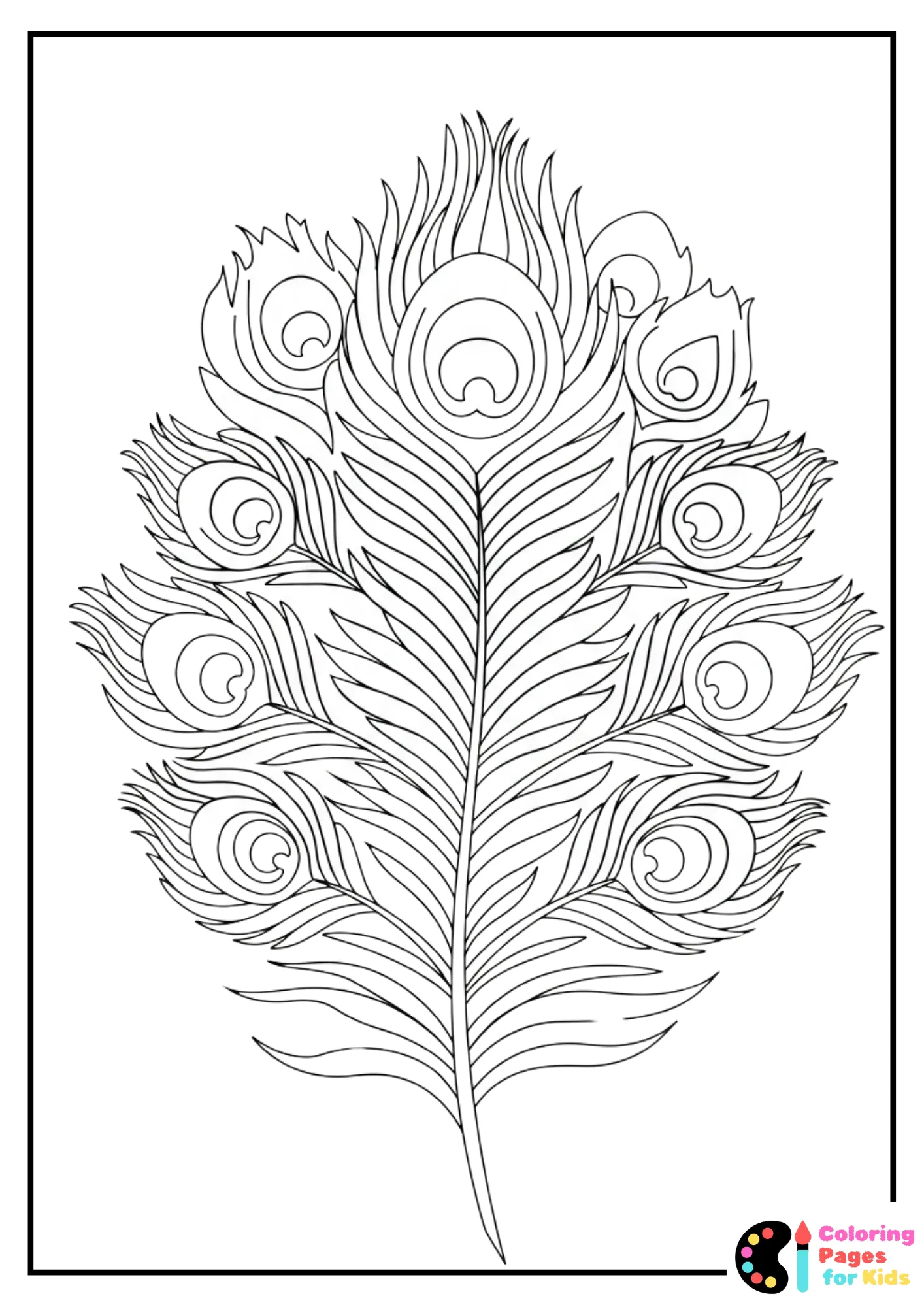 peacock feather pattern coloring page