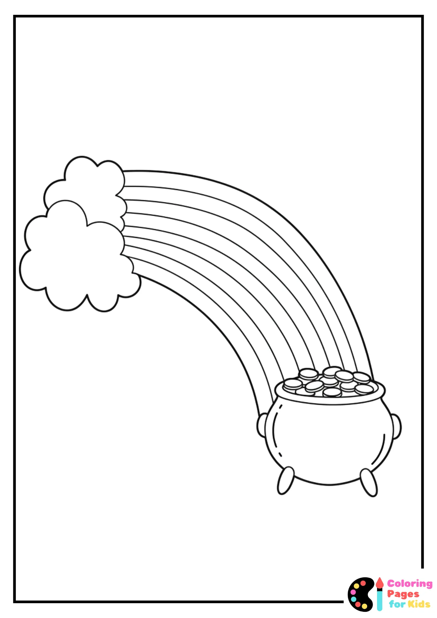 rainbow end pot of gold coloring page