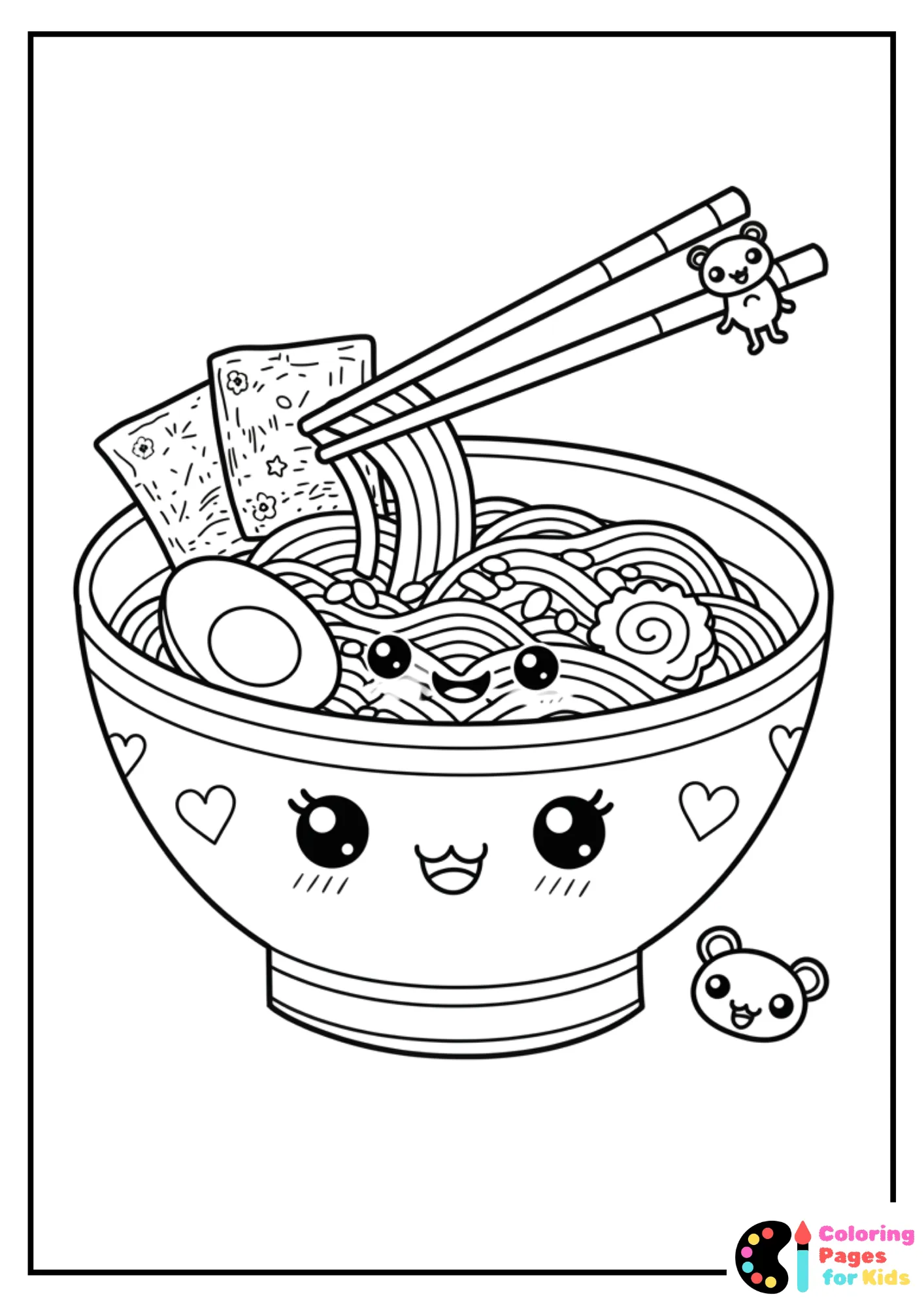 ramen bowl with face coloring page