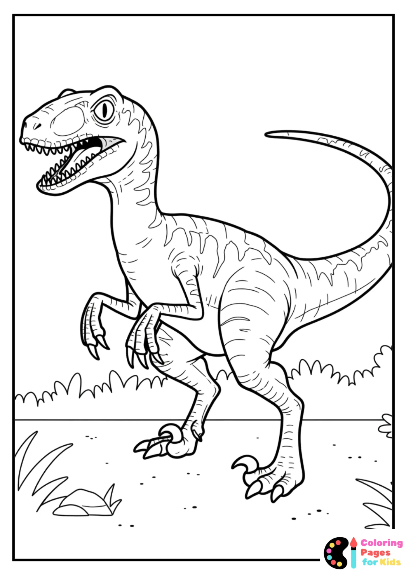 Velociraptor Coloring Pages for Kids (Free PDF Printable) 10 realistic feathered velociraptor coloring page