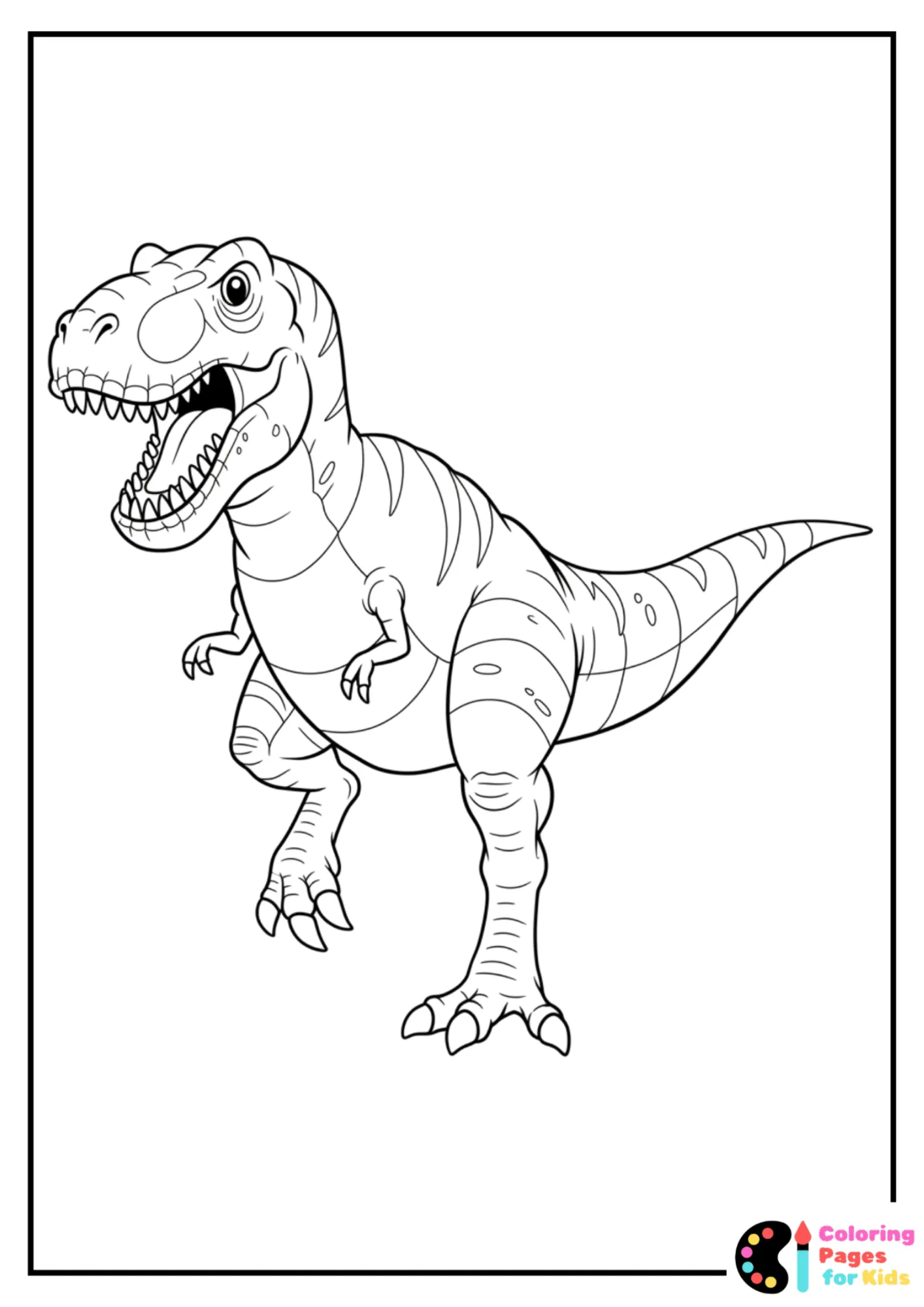 realistic t-rex coloring page