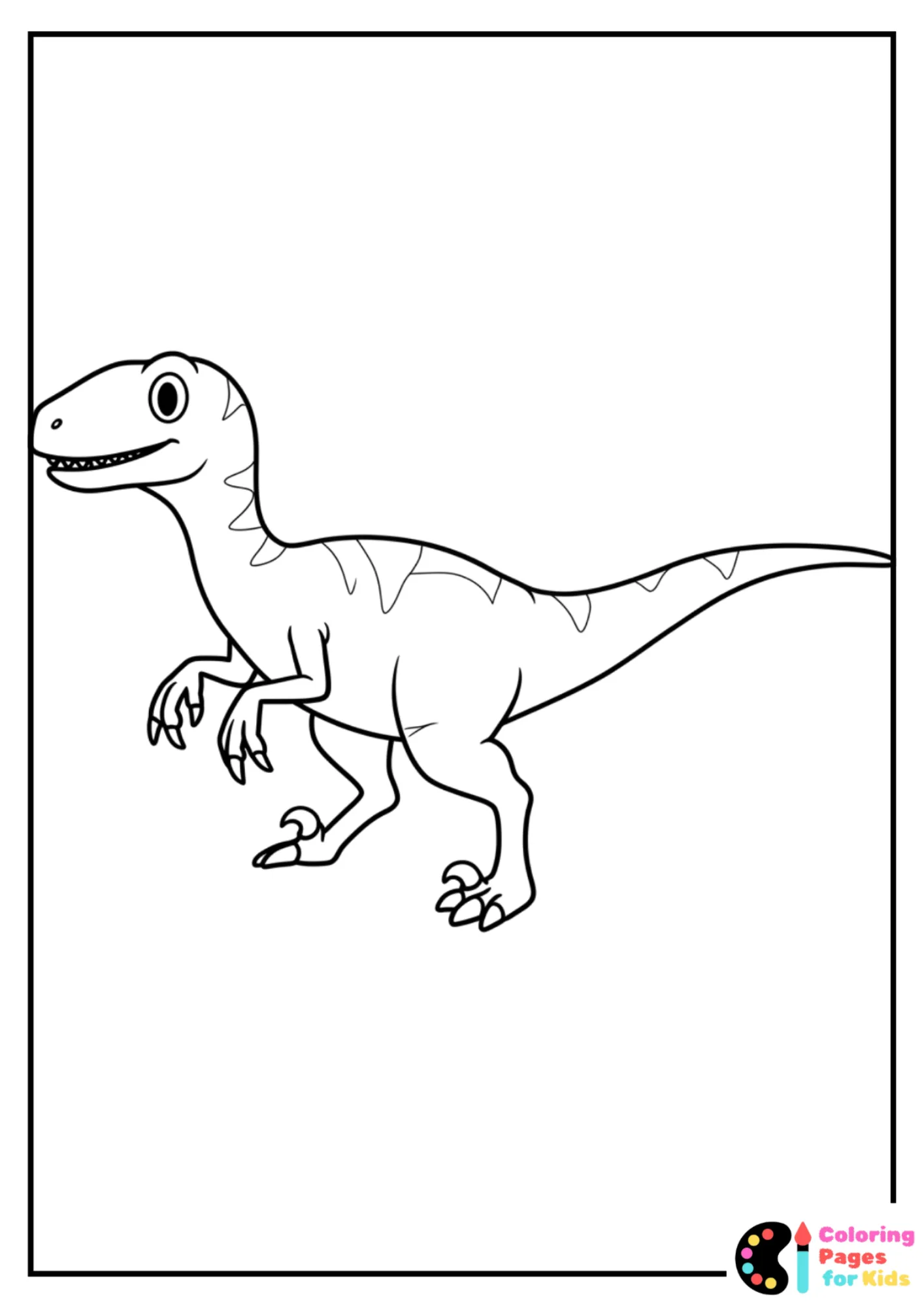Velociraptor Coloring Pages for Kids (Free PDF Printable) 7 simple velociraptor coloring sheet for kids