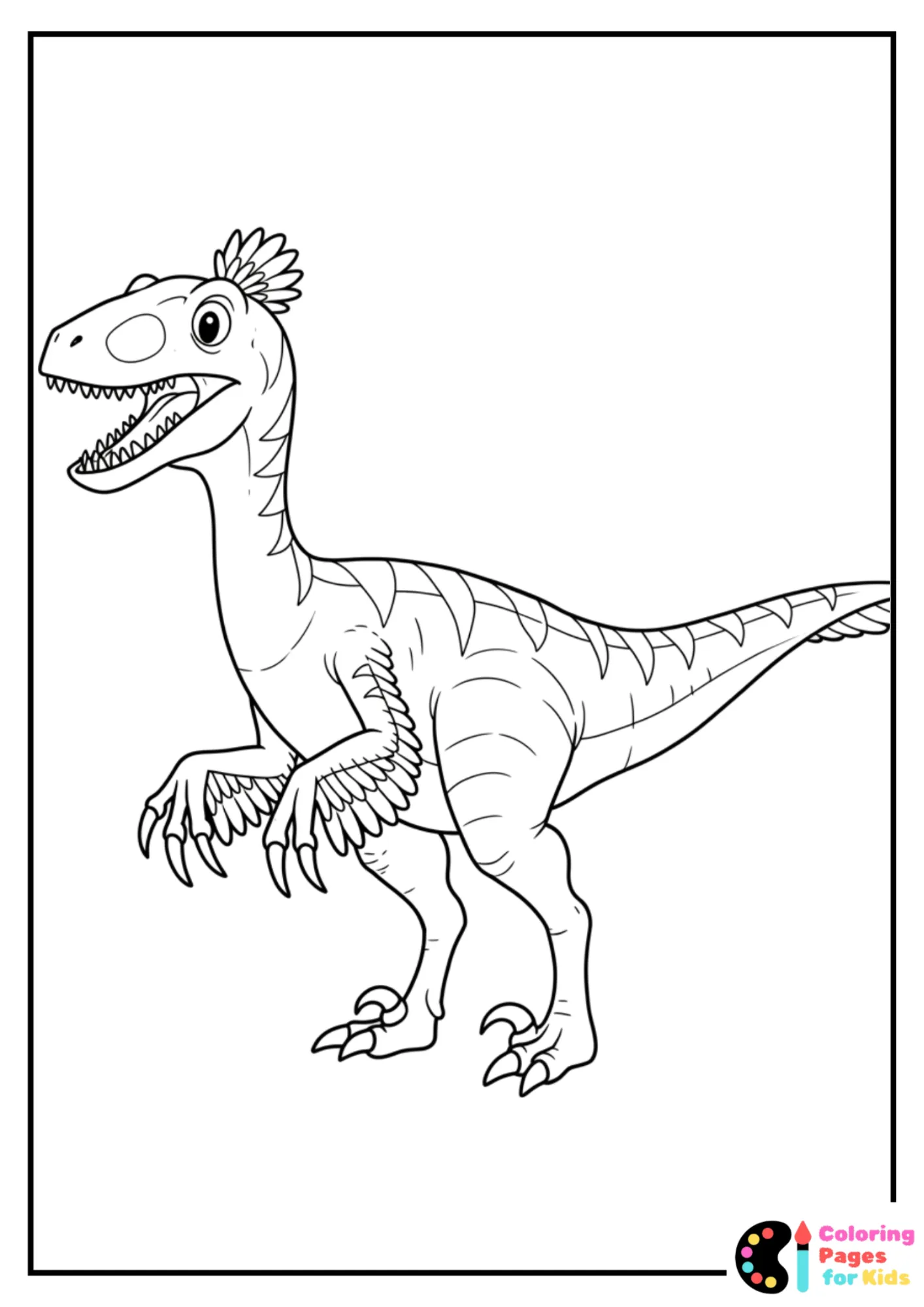 Velociraptor Coloring Pages for Kids (Free PDF Printable) 6 simple velociraptor outline coloring page