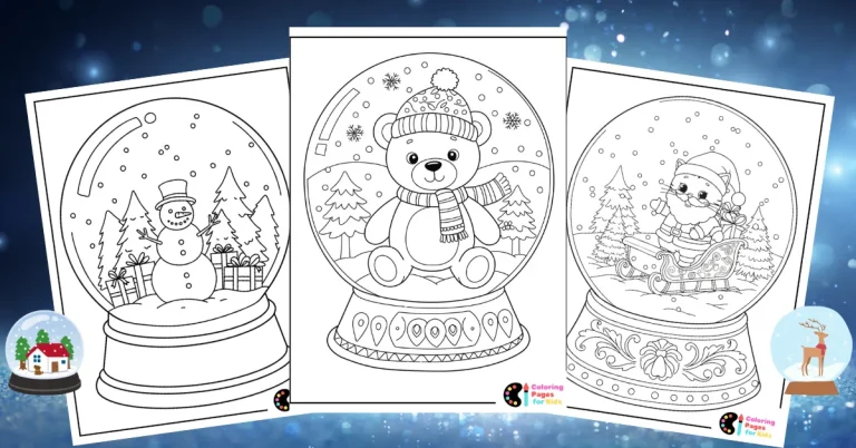 snow globe coloring pages for kids