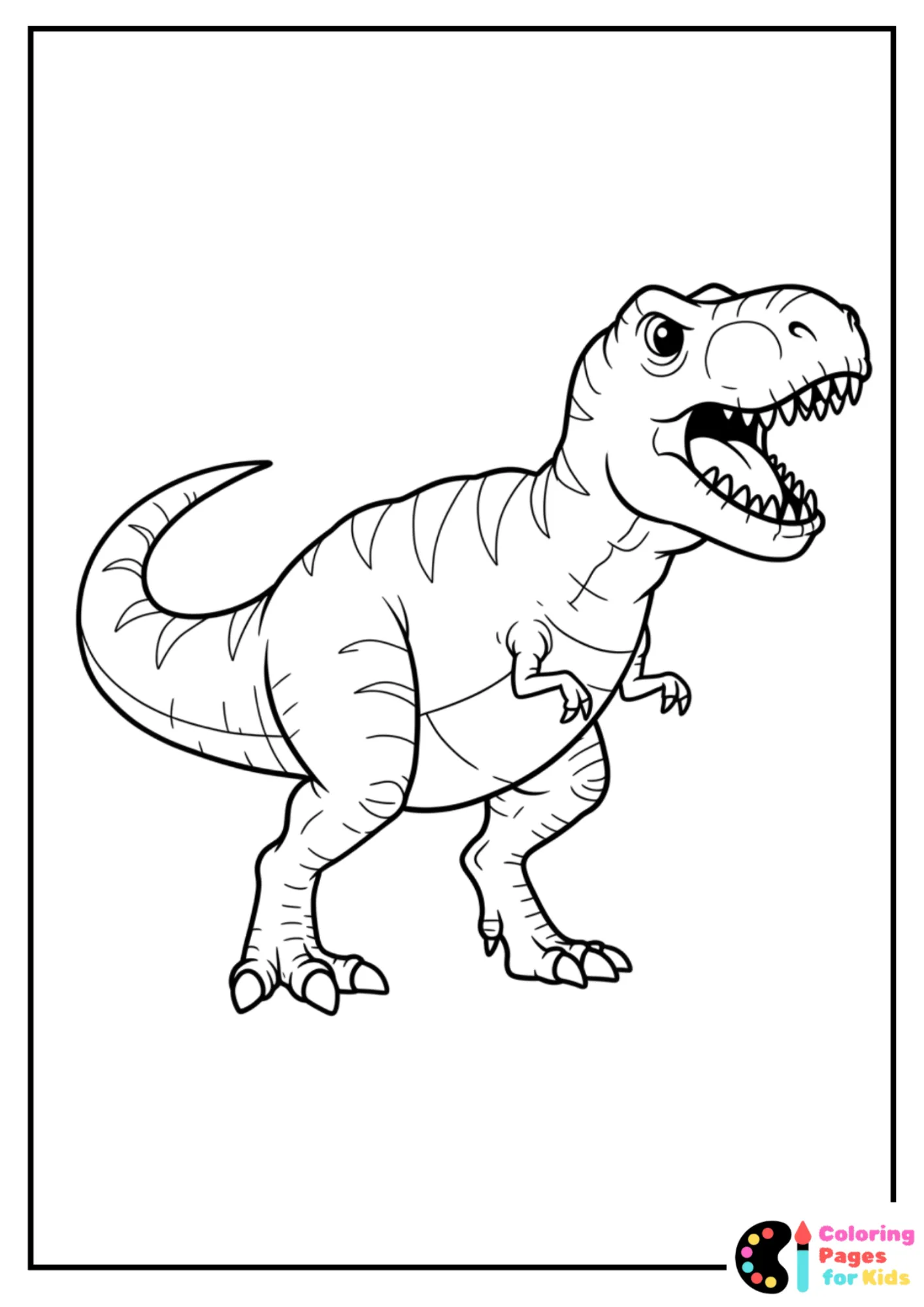 t-rex roaring coloring sheet