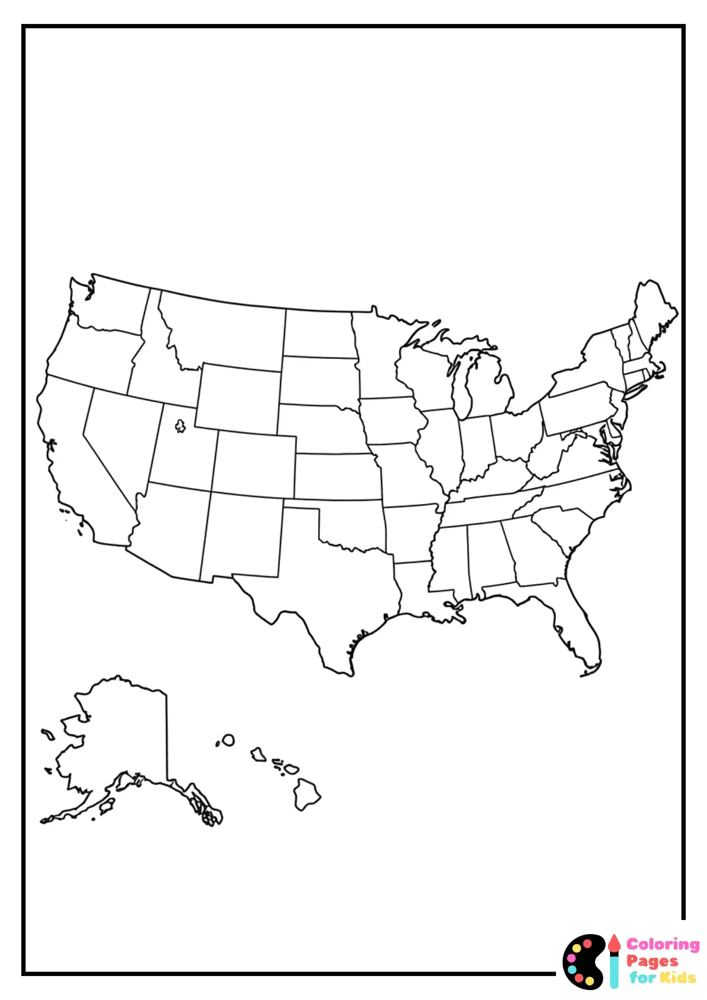 america map 4th july coloring sheet