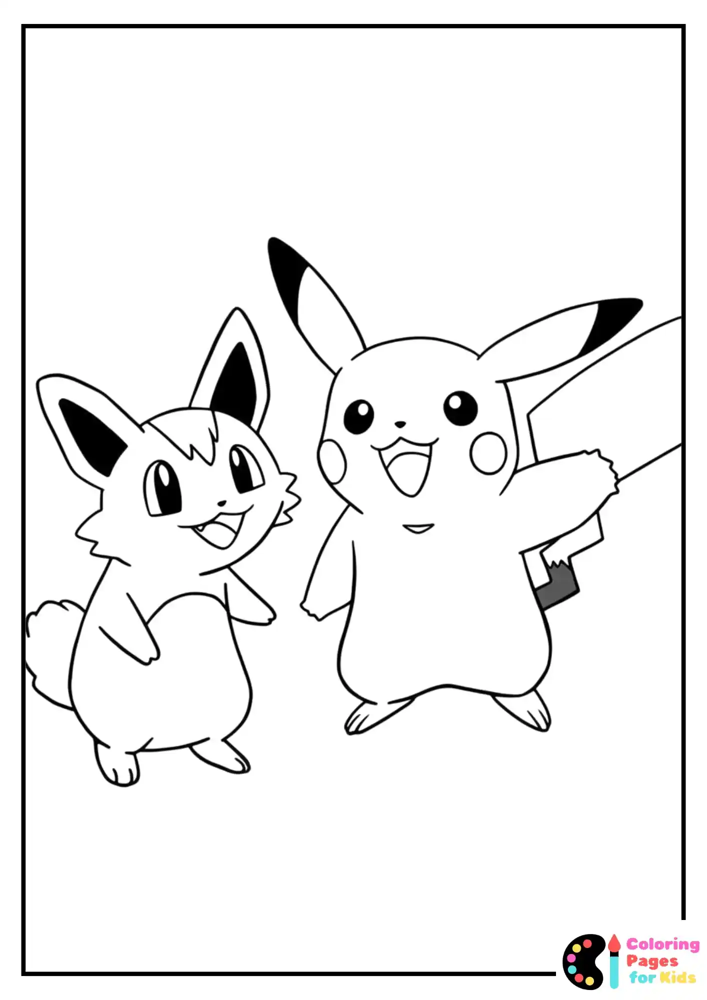 ash and pikachu coloring page