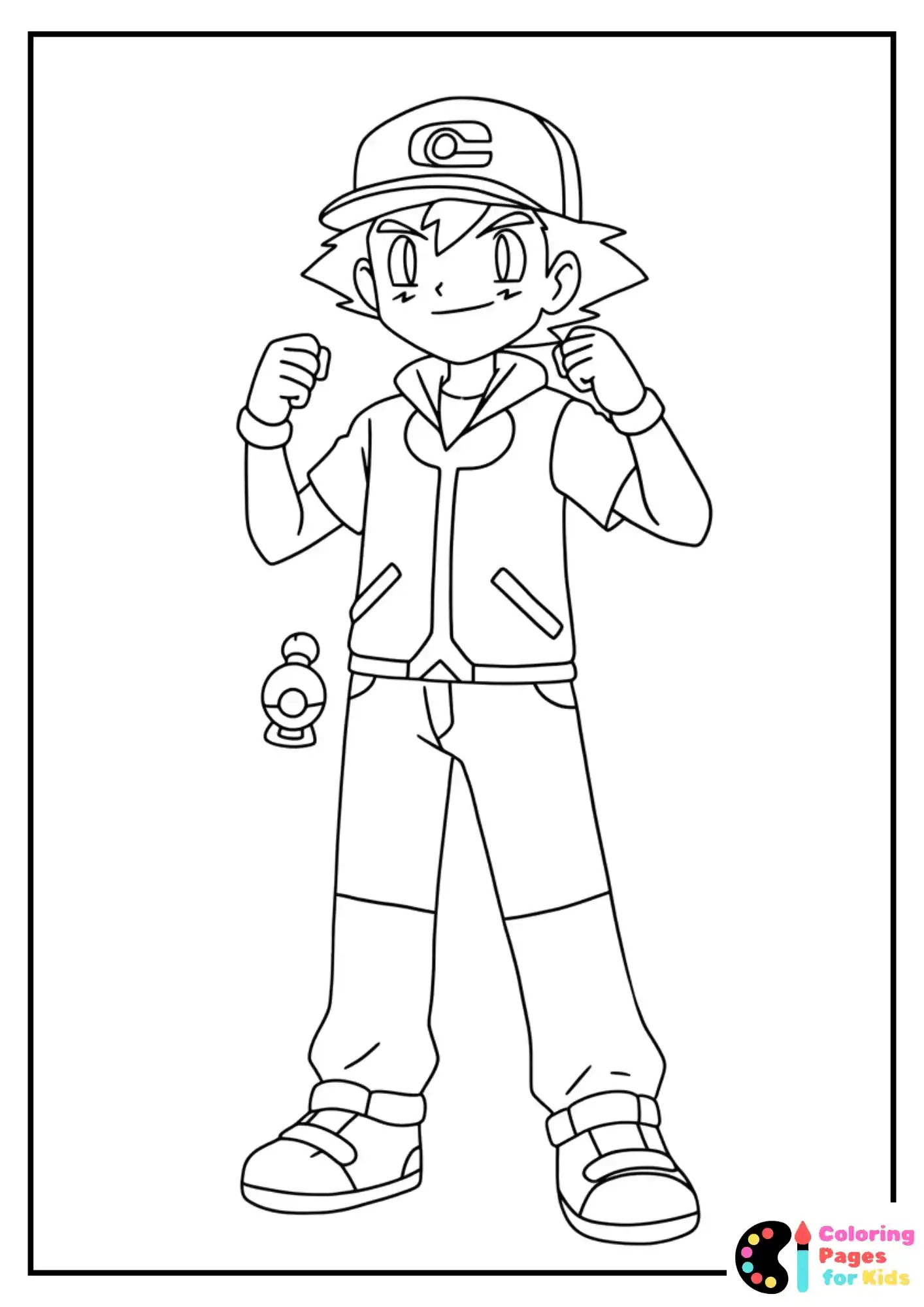ash from pokemon coloring page