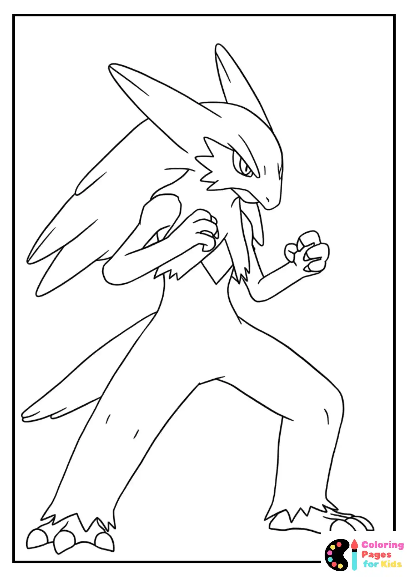 blaziken coloring page