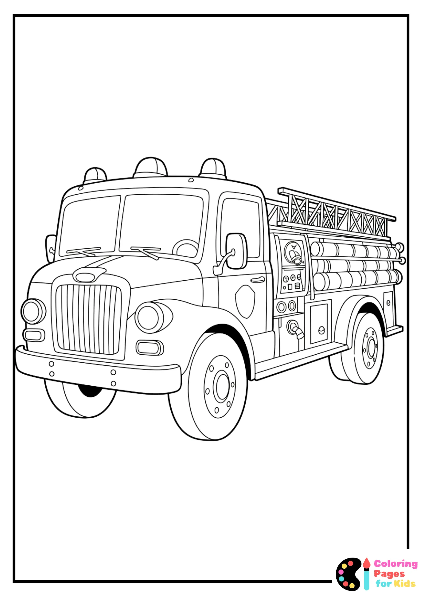 bluey fire truck adventure coloring page for kids