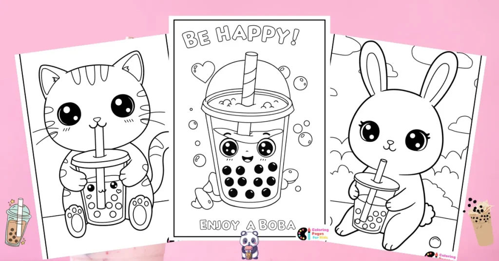 Boba Tea Coloring Pages for Kids (Free PDF Printable) 15 boba tea coloring pages