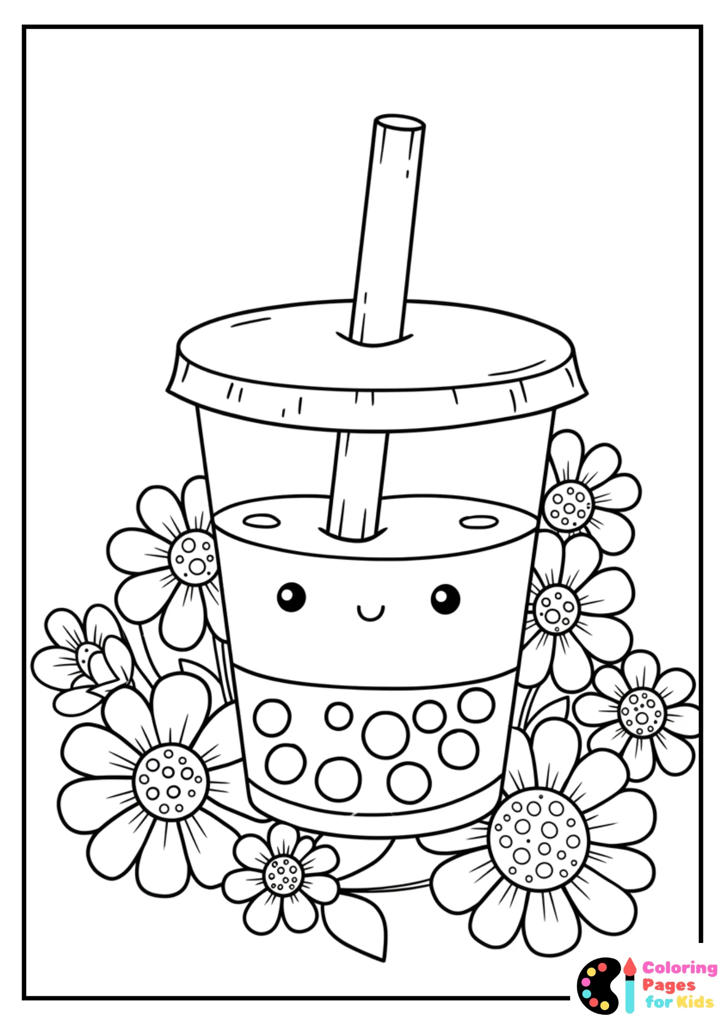 boba tea with flowers
