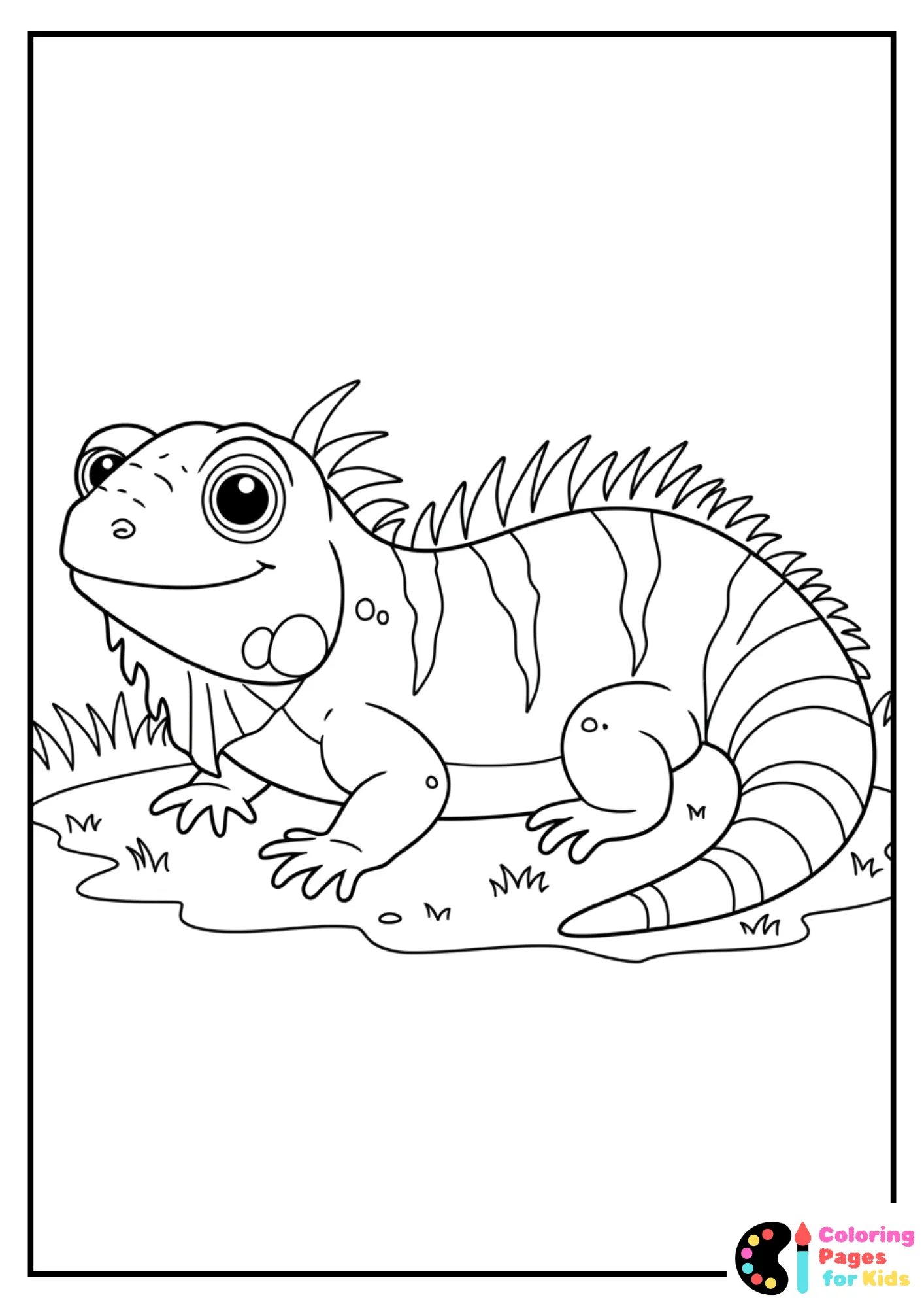 cartoon iguana with spiky back