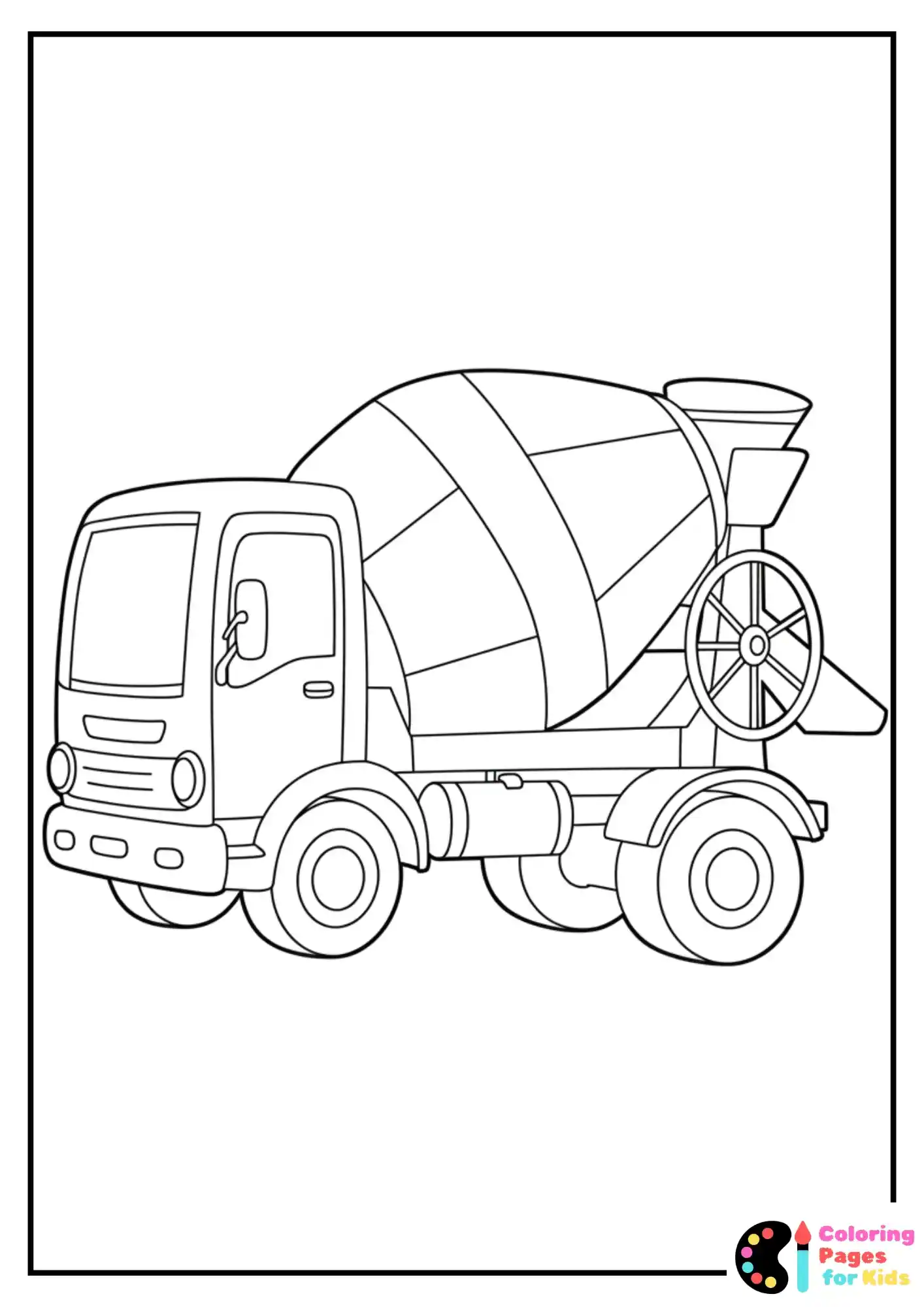 cement mixer fun coloring page