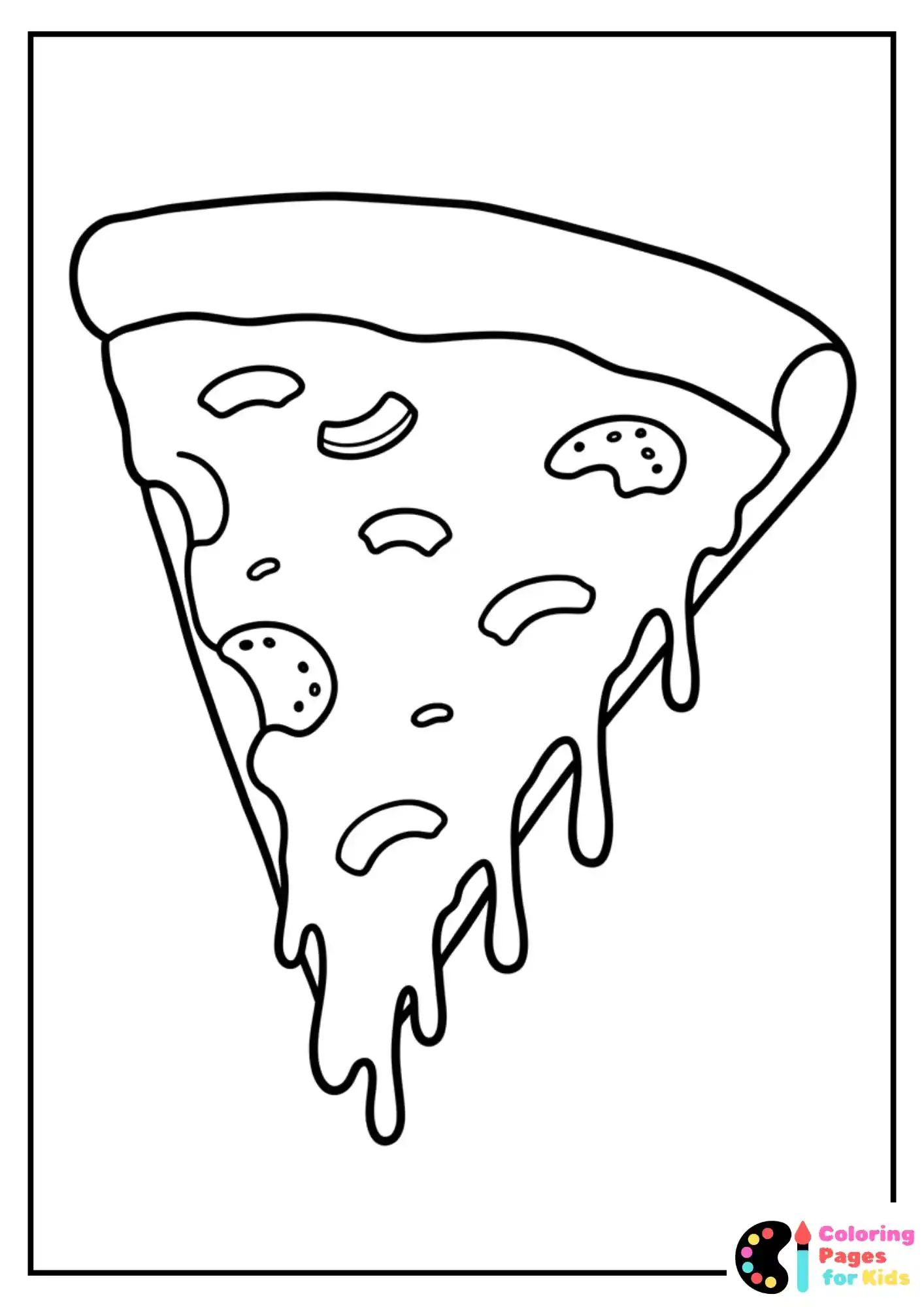 cheesy pizza slice coloring page