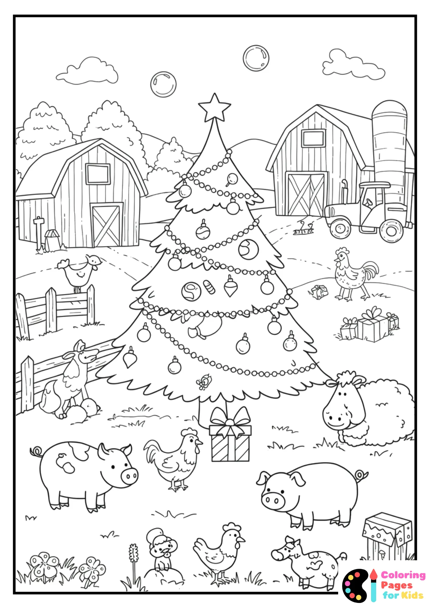 christmas tree farm coloring page