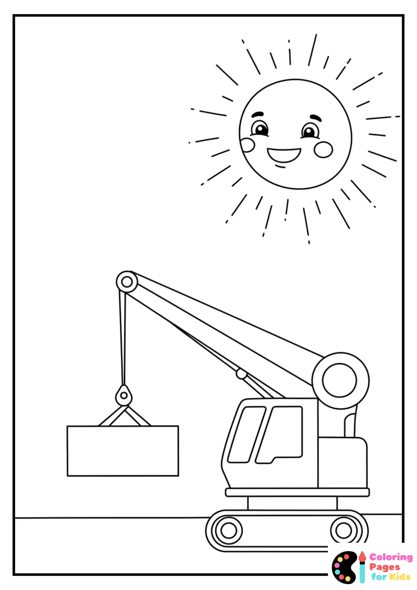 crane lifting block coloring sheet