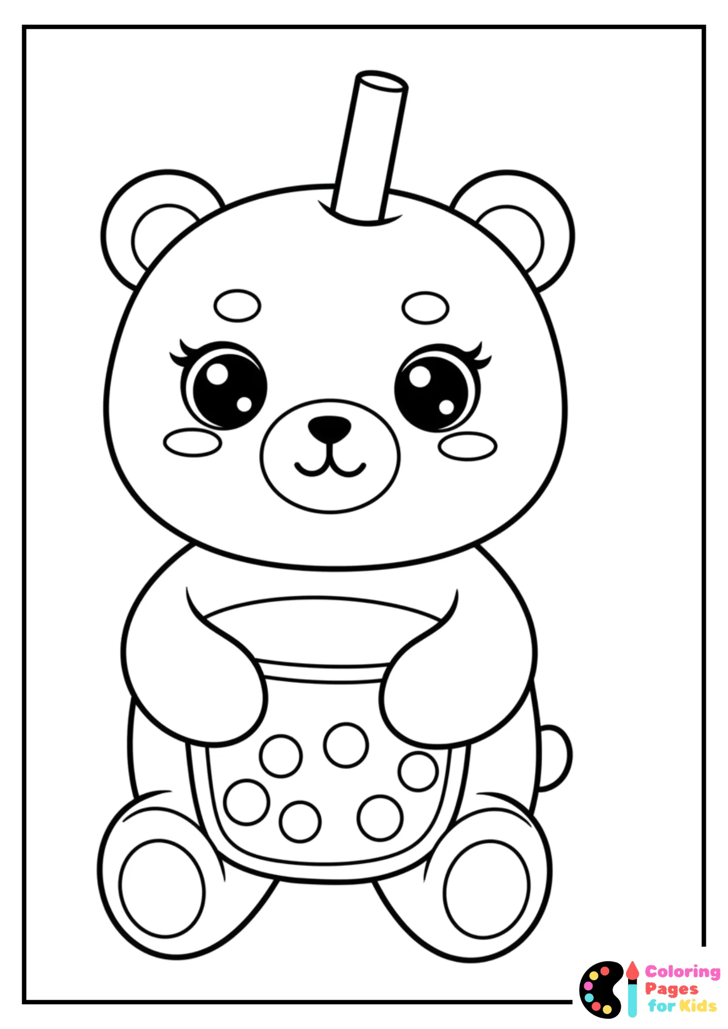 cute boba bear coloring page