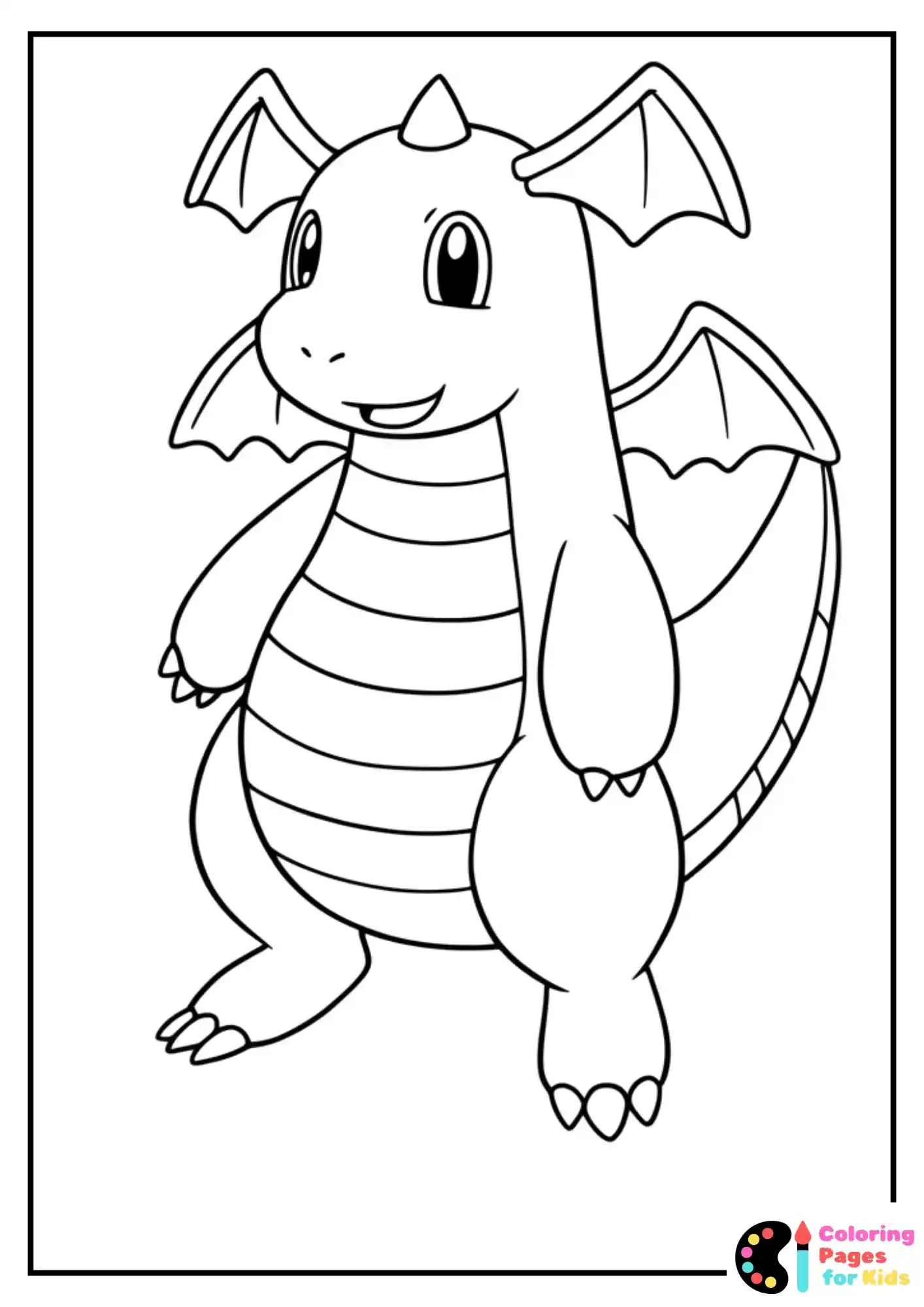 cute dragonite coloring page
