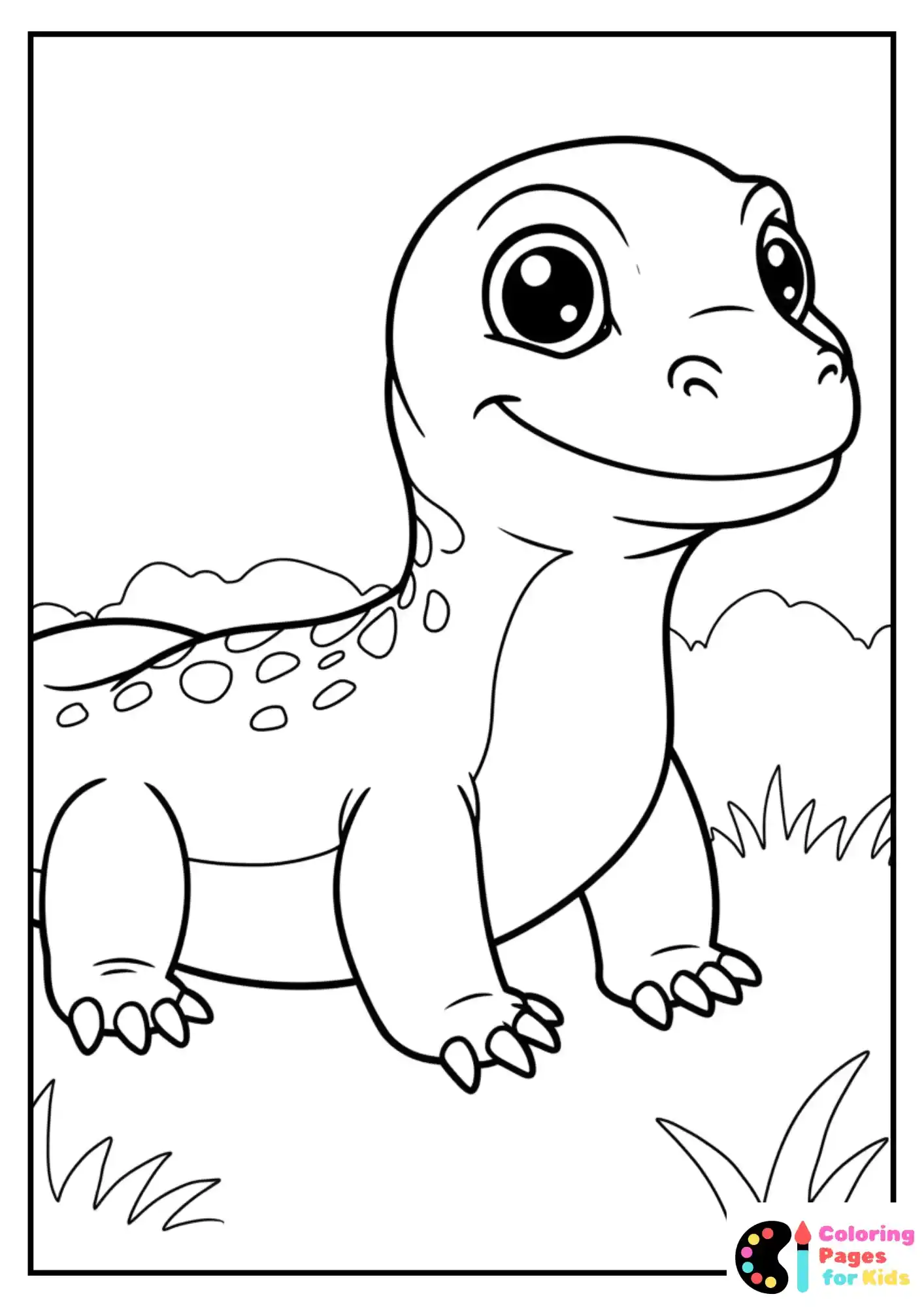 cute komodo dragon coloring page for kids