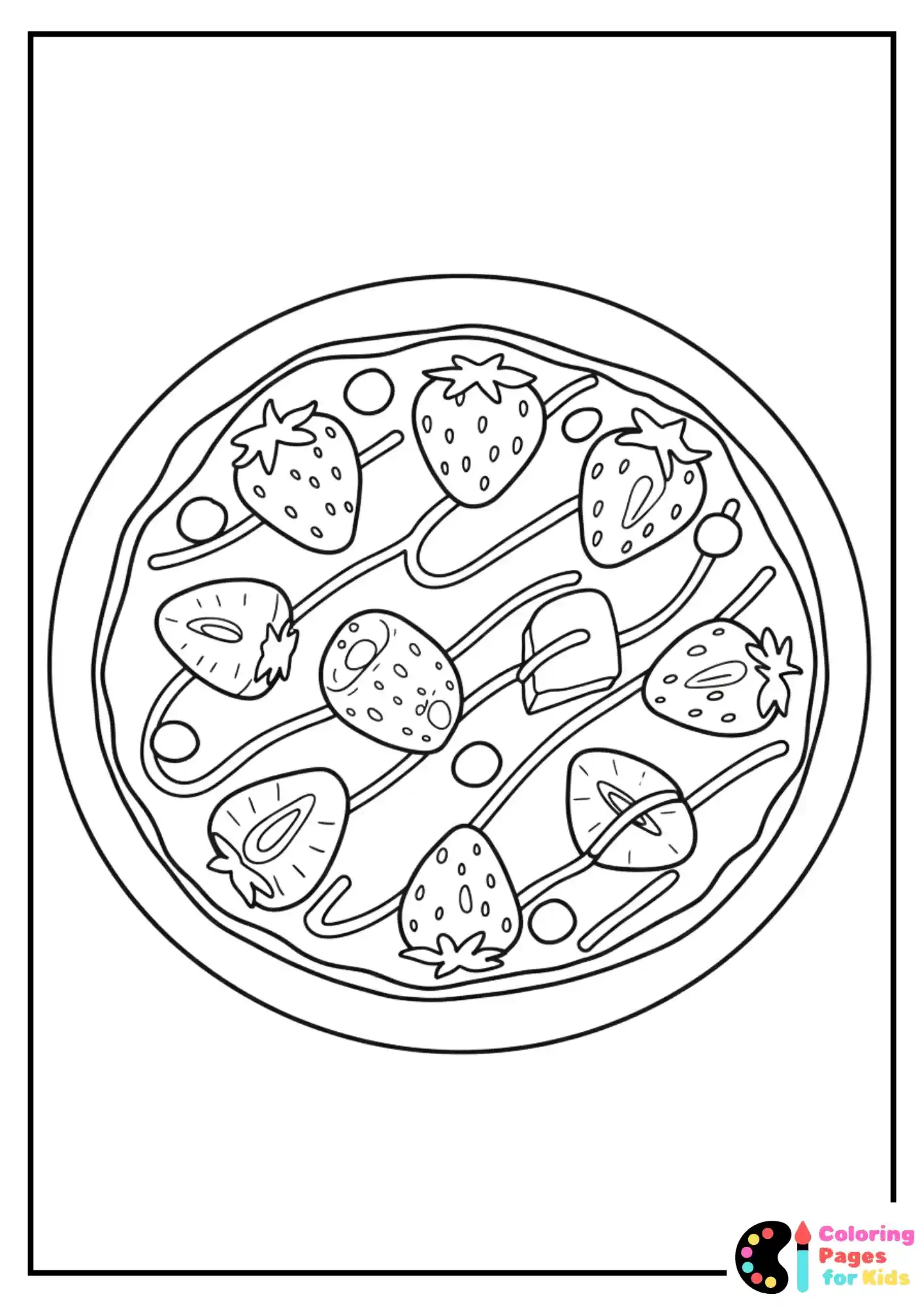 dessert pizza coloring page