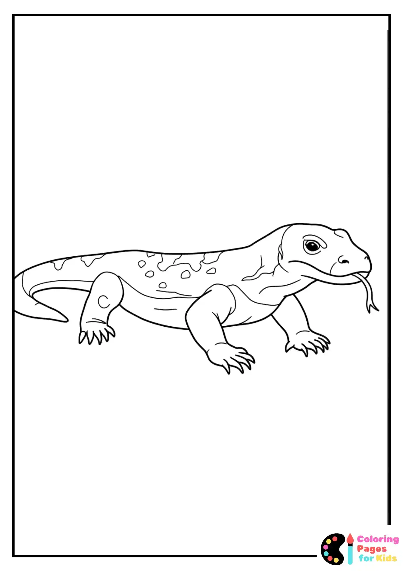 detailed komodo dragon coloring sheet