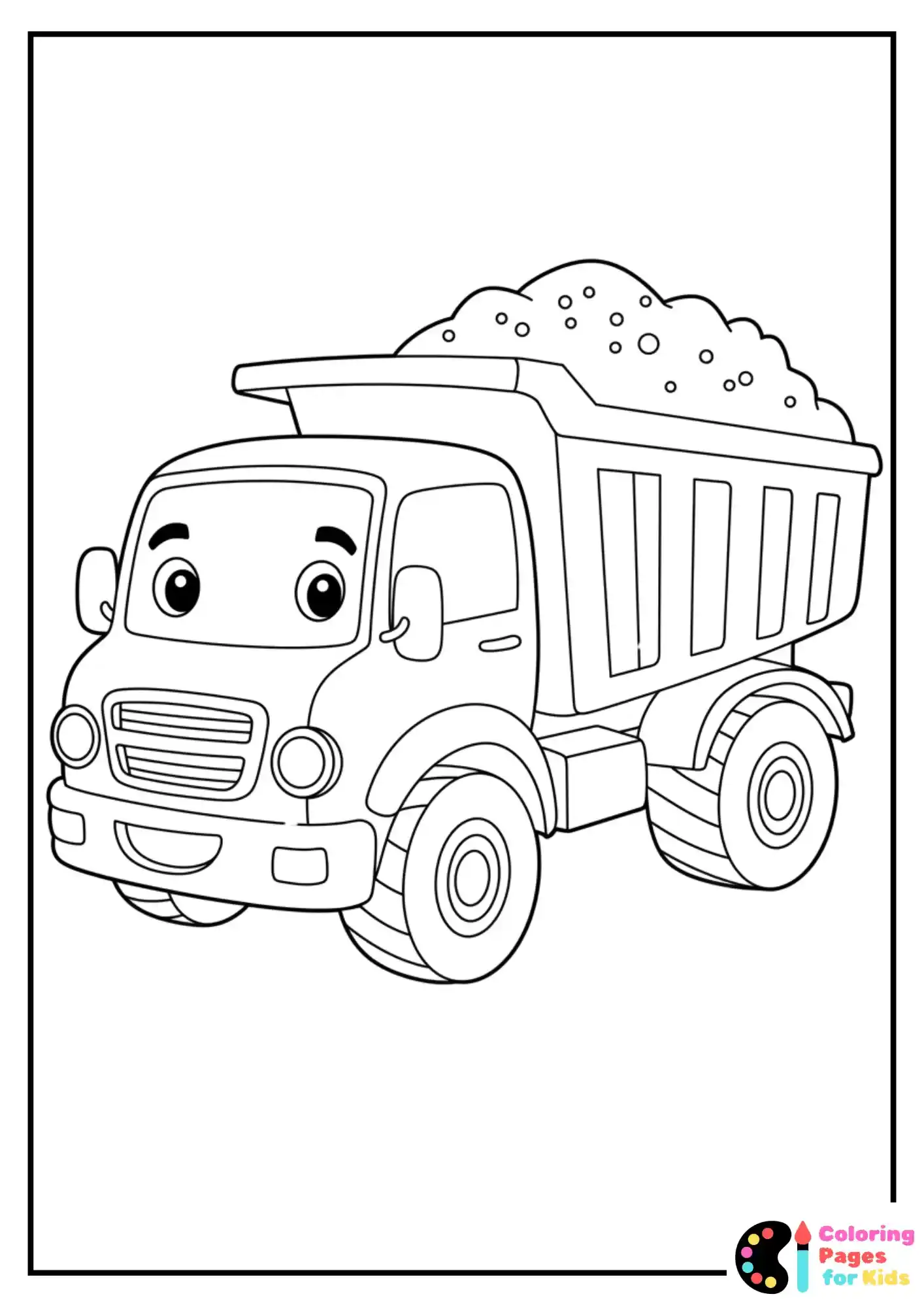 dump truck coloring page