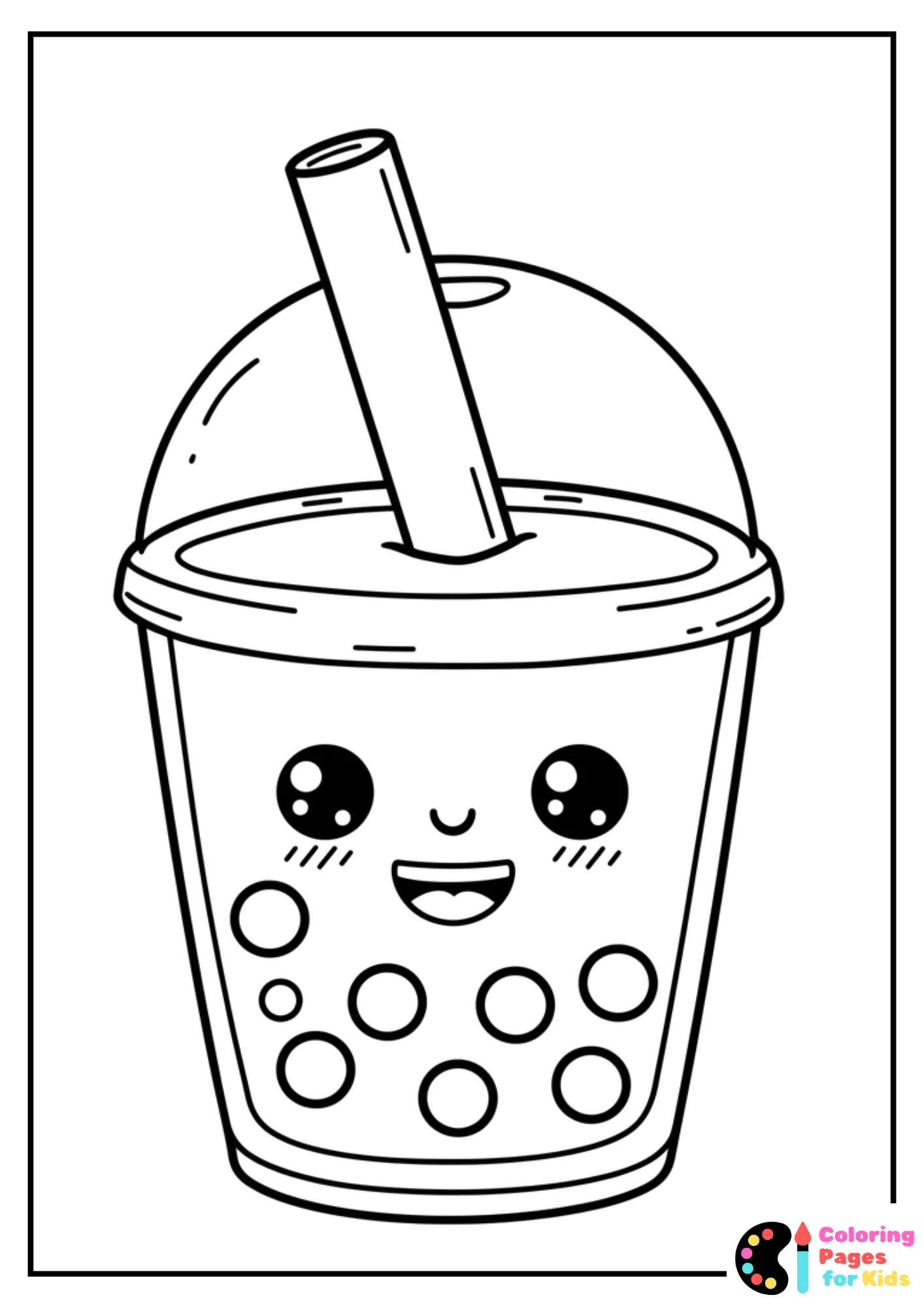 easy boba tea with smiley