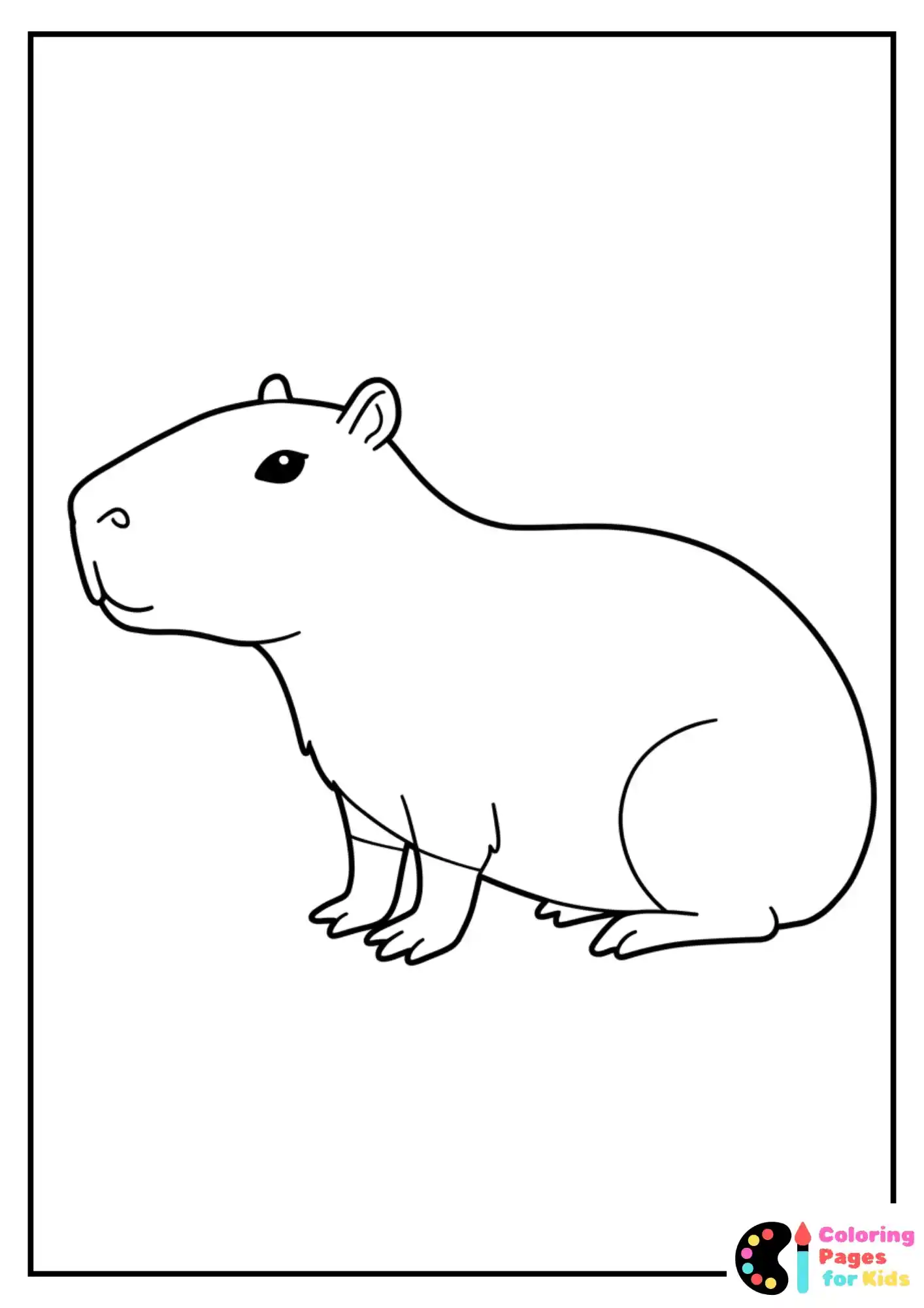easy capybara coloring page