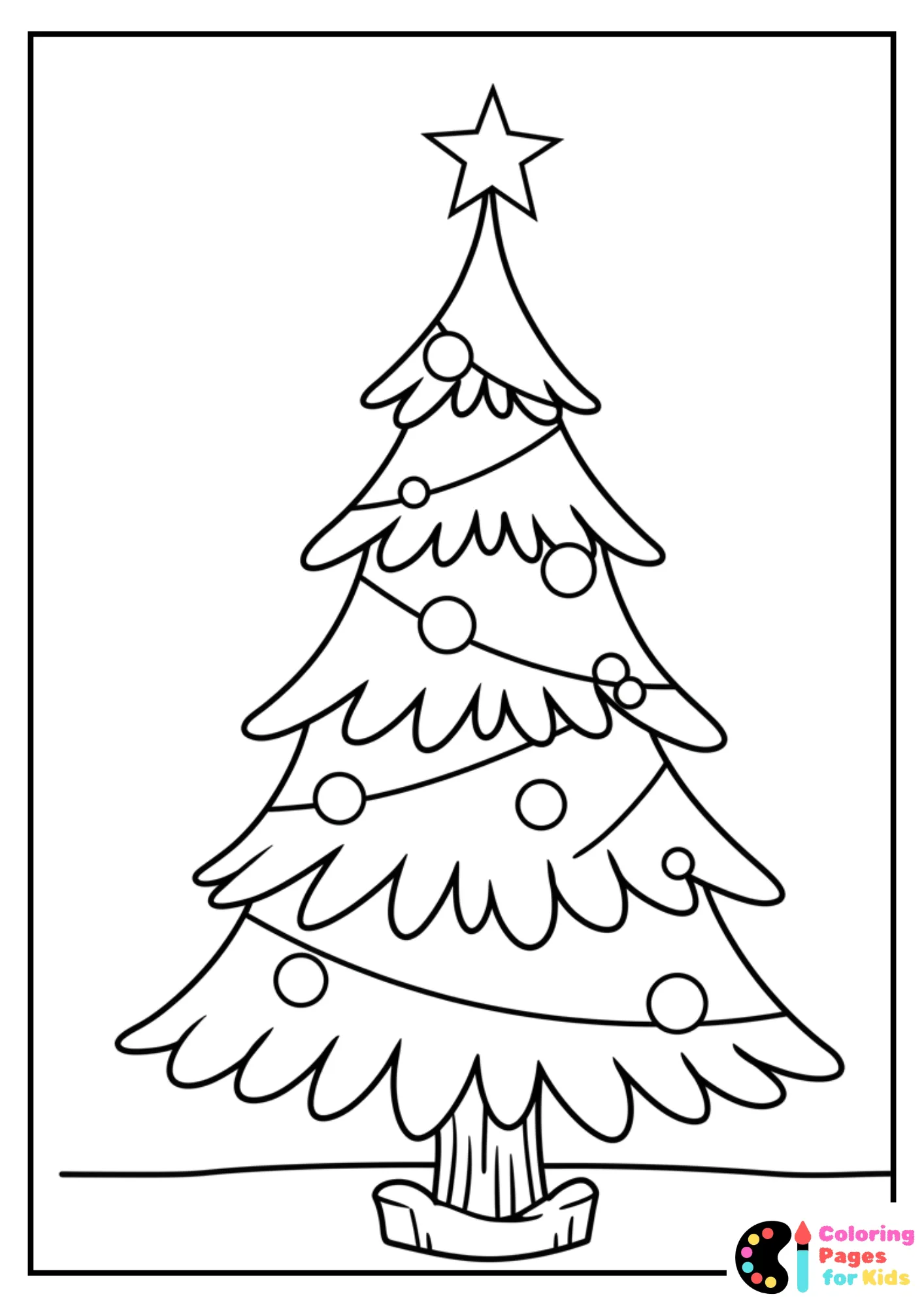 easy christmas tree for kids coloring page
