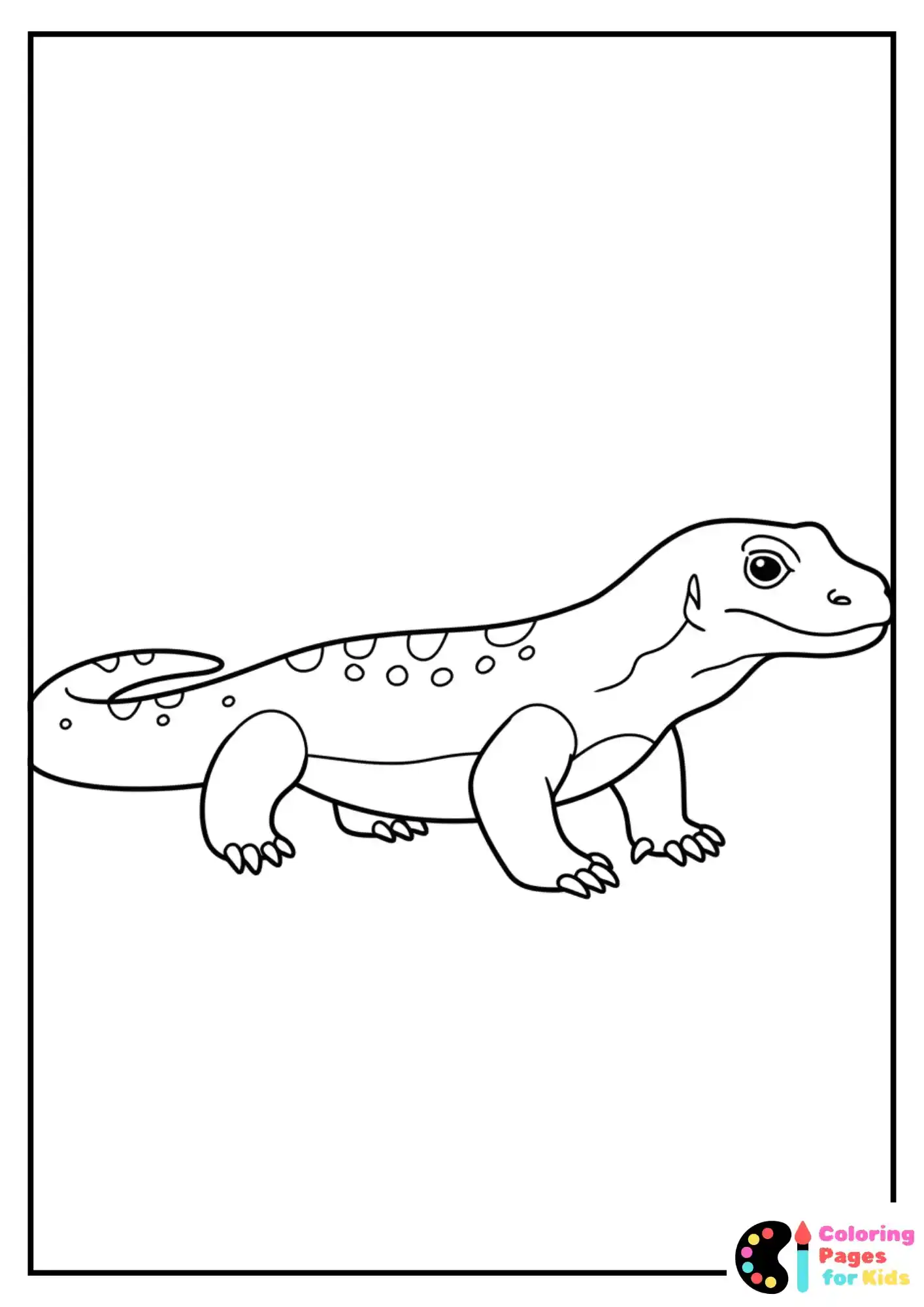 easy komodo dragon outline coloring page