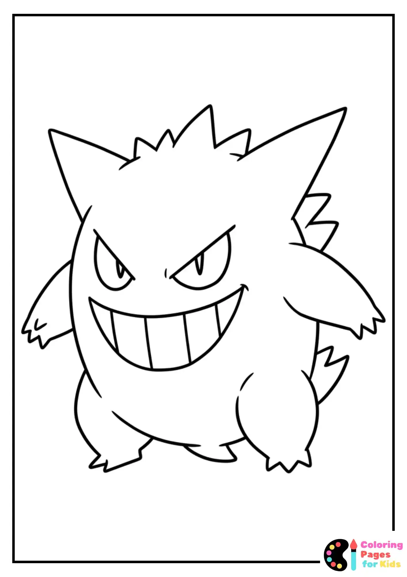 easy mega gengar coloring sheet
