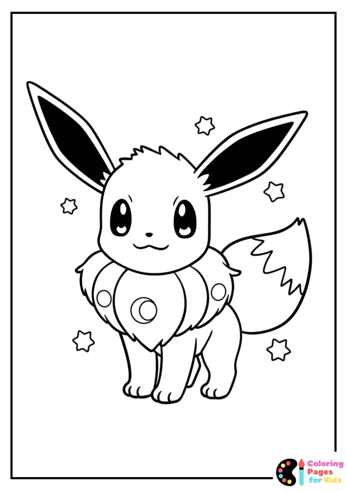 eevee with badges coloring sheet