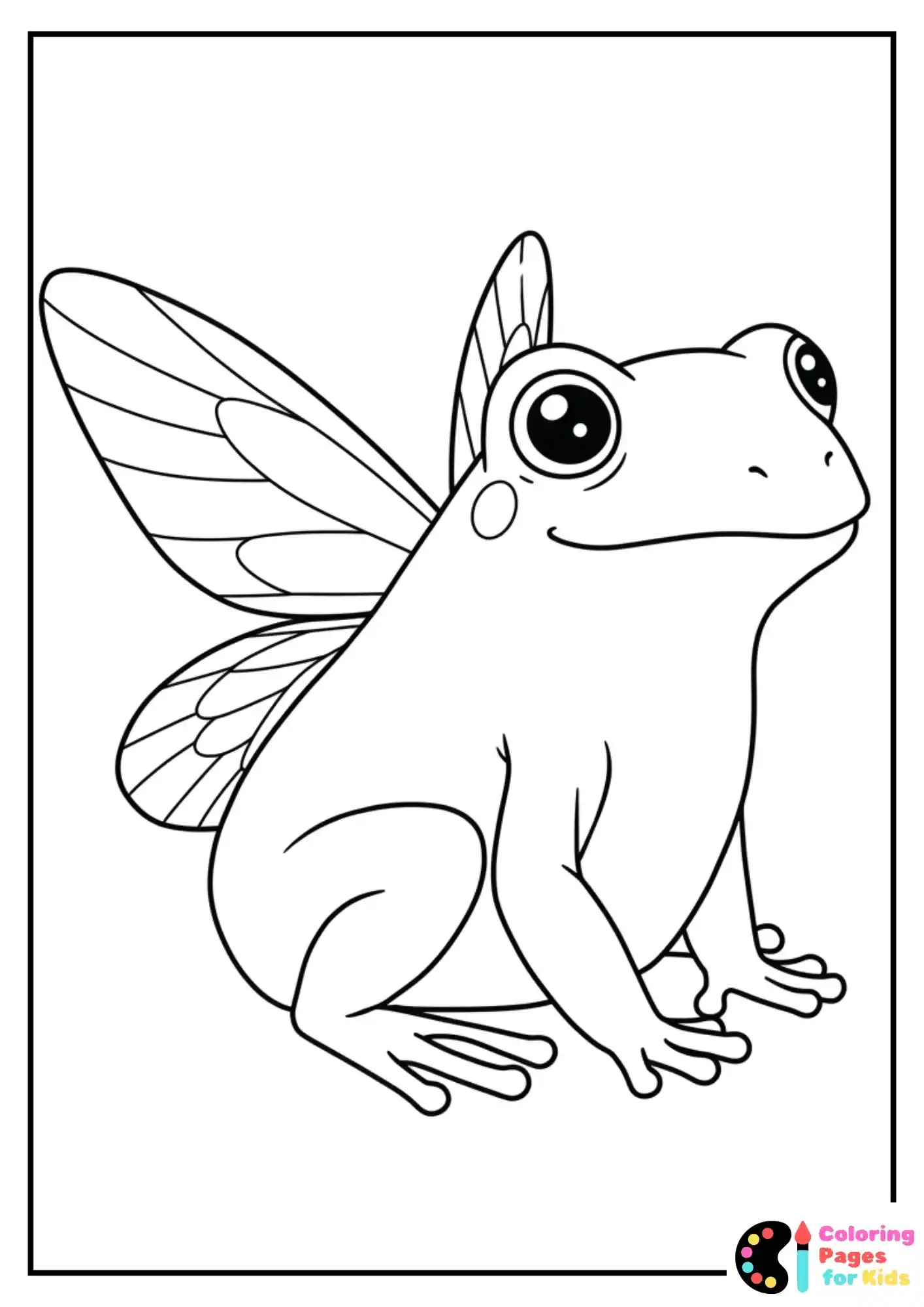 fairy frog on mushroom coloring page