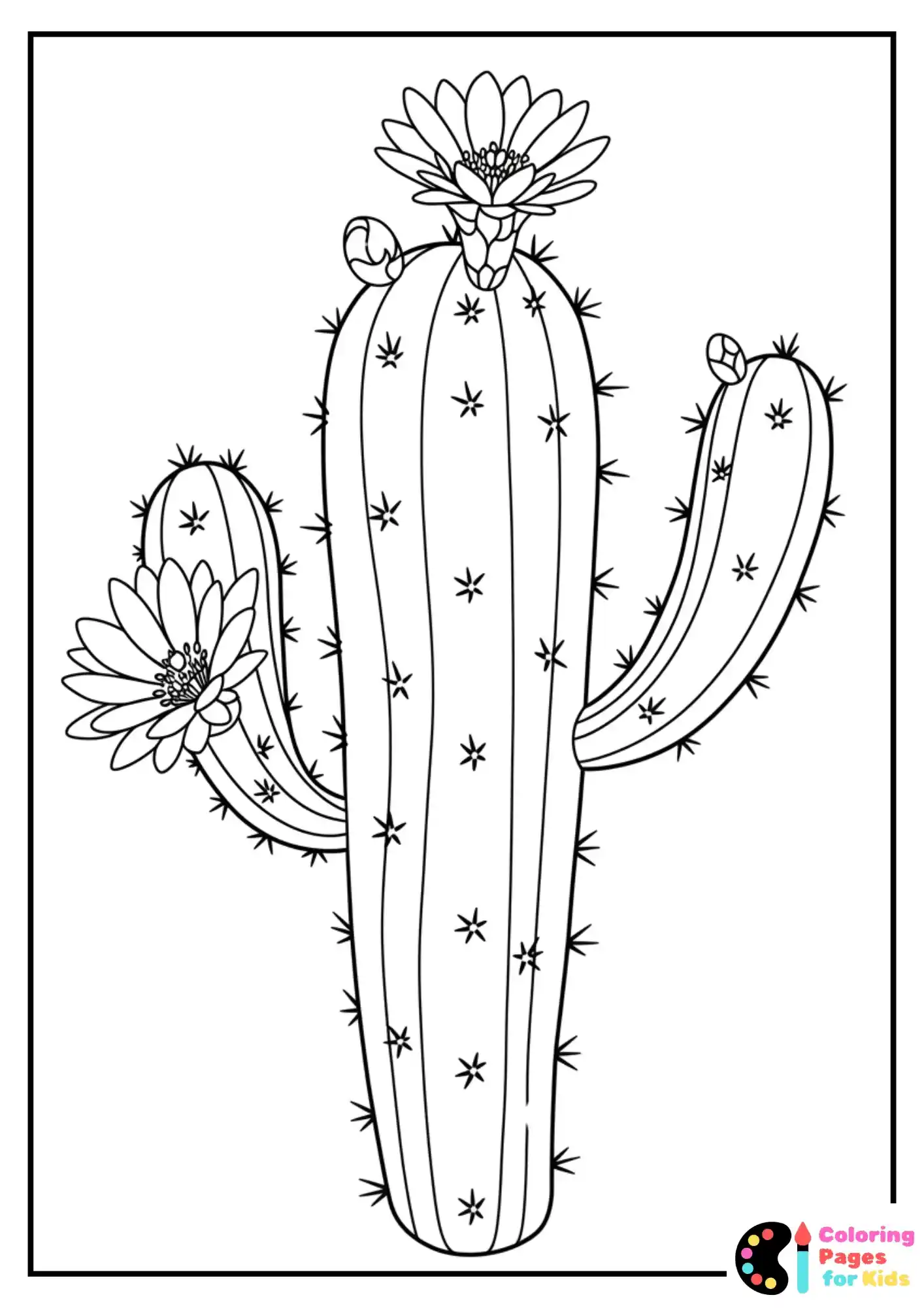 flowering cactus coloring page