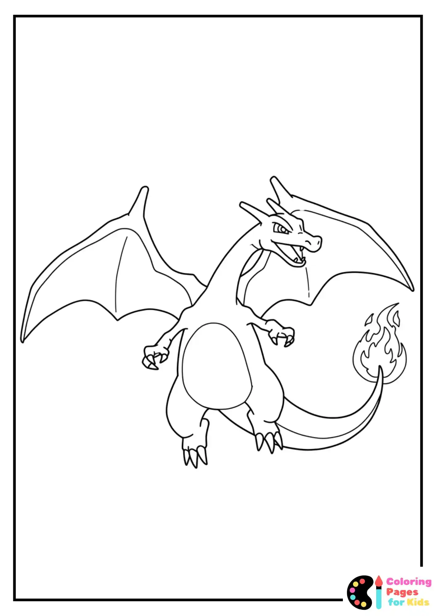 flying charizard coloring page