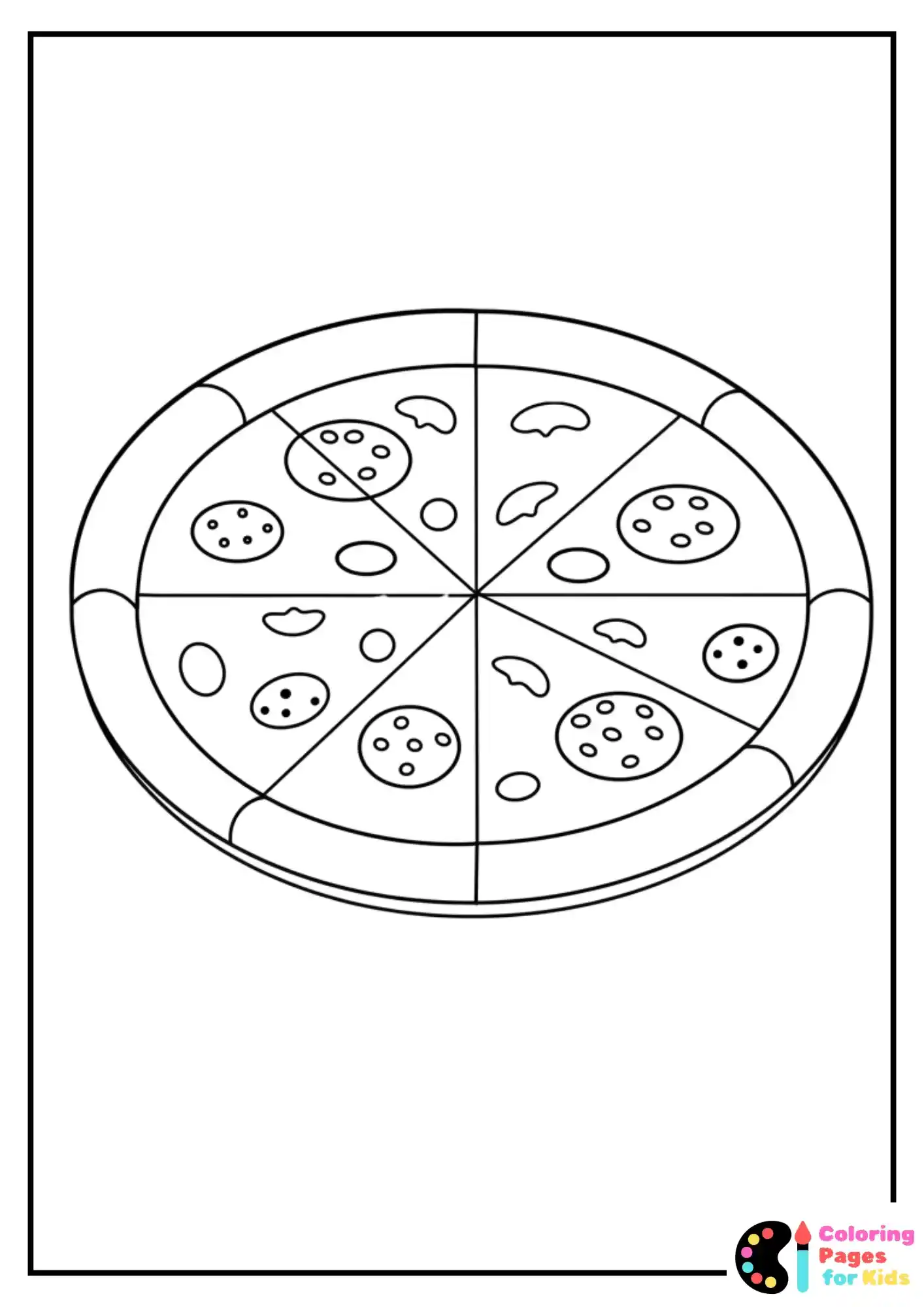 geometrical pizza coloring sheet