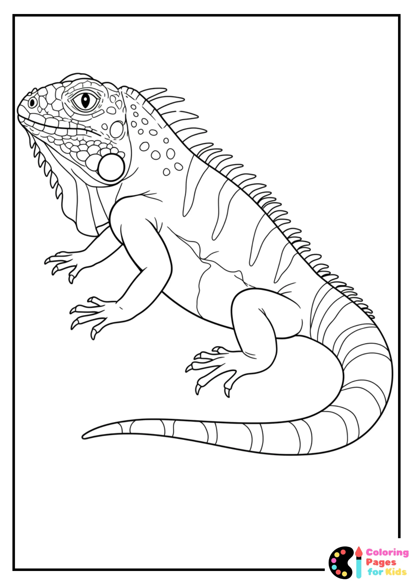 green iguana with detailed skin