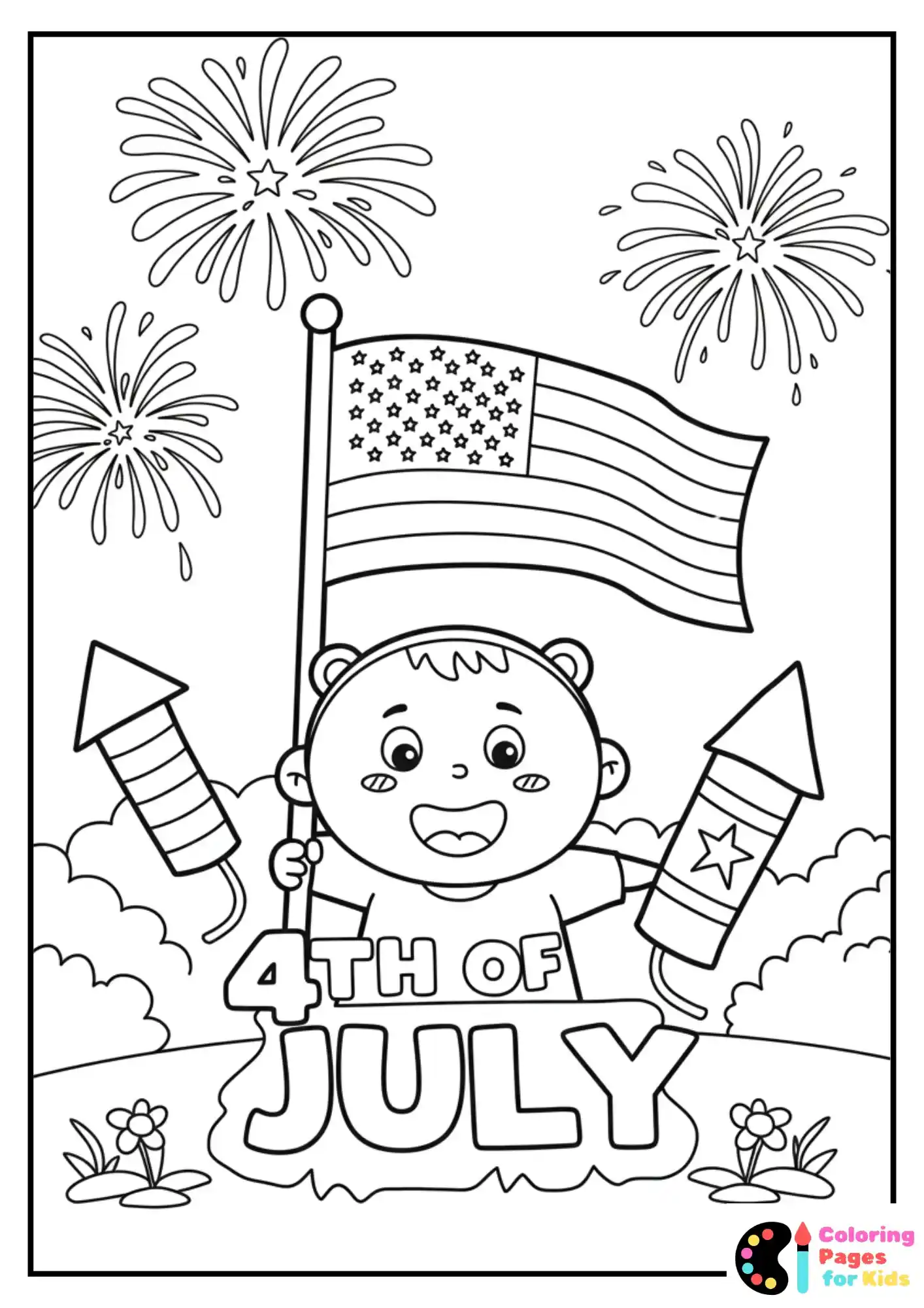 happy 4th july coloring sheet