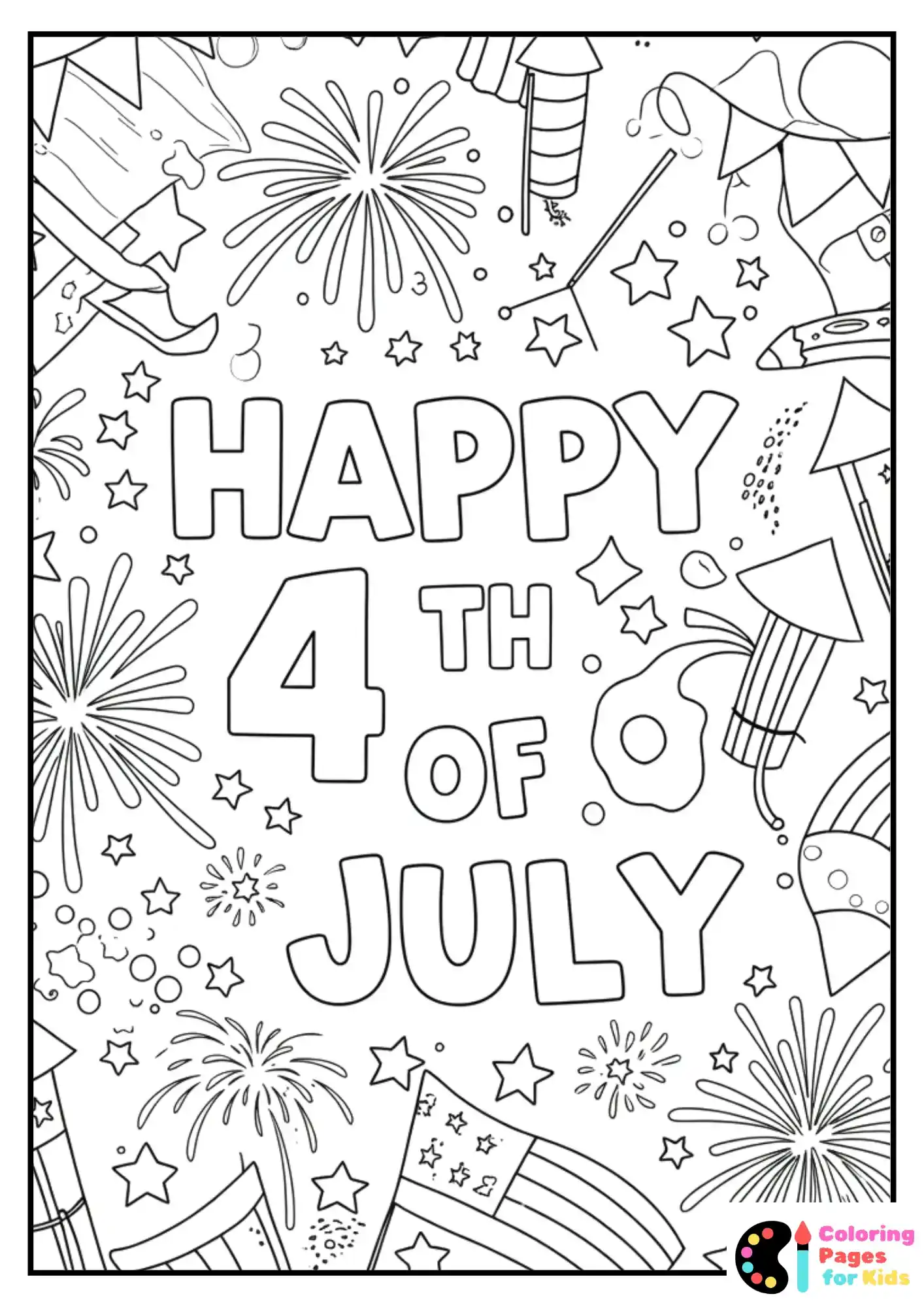 happy 4th of july coloring page
