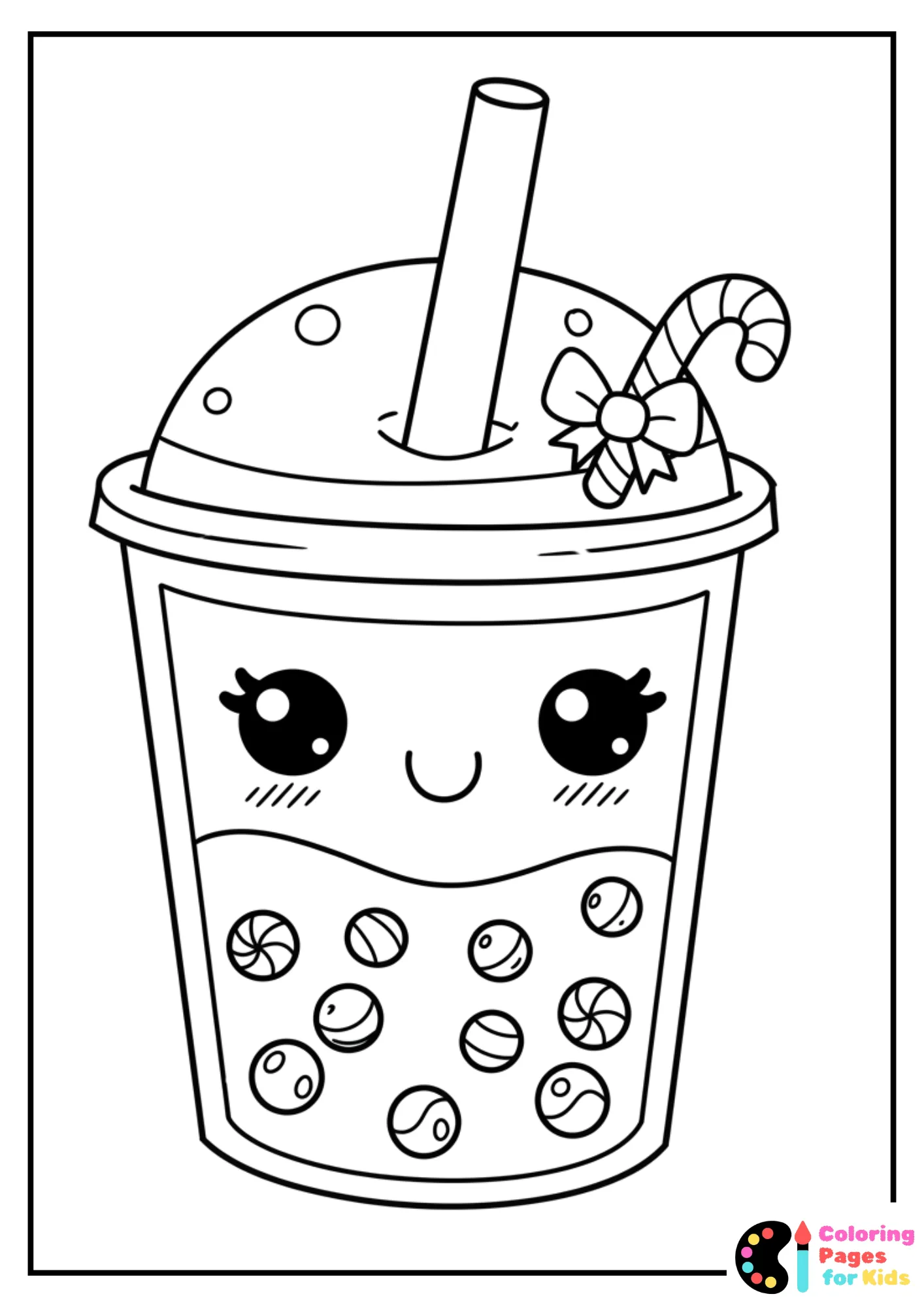 kawaii christmas boba tea