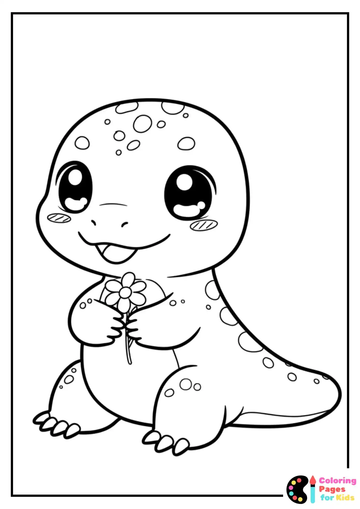 kawaii komodo dragon coloring page